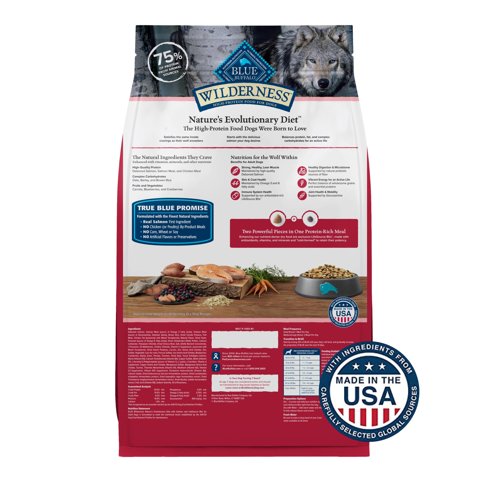 Foto 3 pulgar | Alimento Seco Blue Buffalo Wilderness Salmon Para Perros Adultos, 12,7 Kg - Venta Internacional.