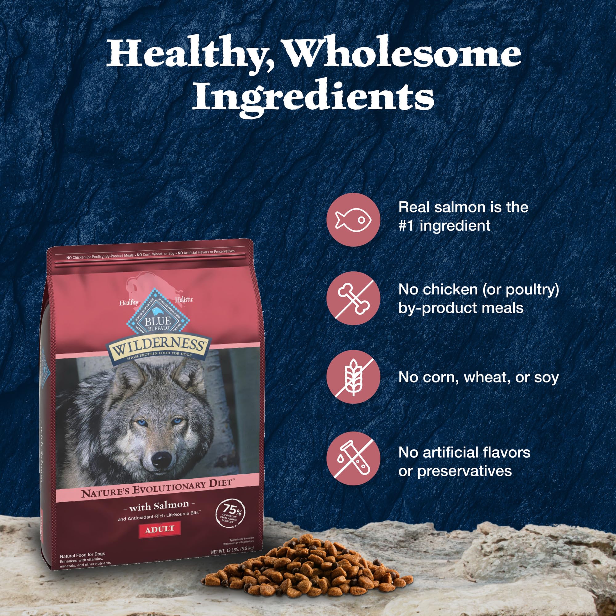 Foto 7 pulgar | Alimento Seco Blue Buffalo Wilderness Salmon Para Perros Adultos, 12,7 Kg - Venta Internacional.