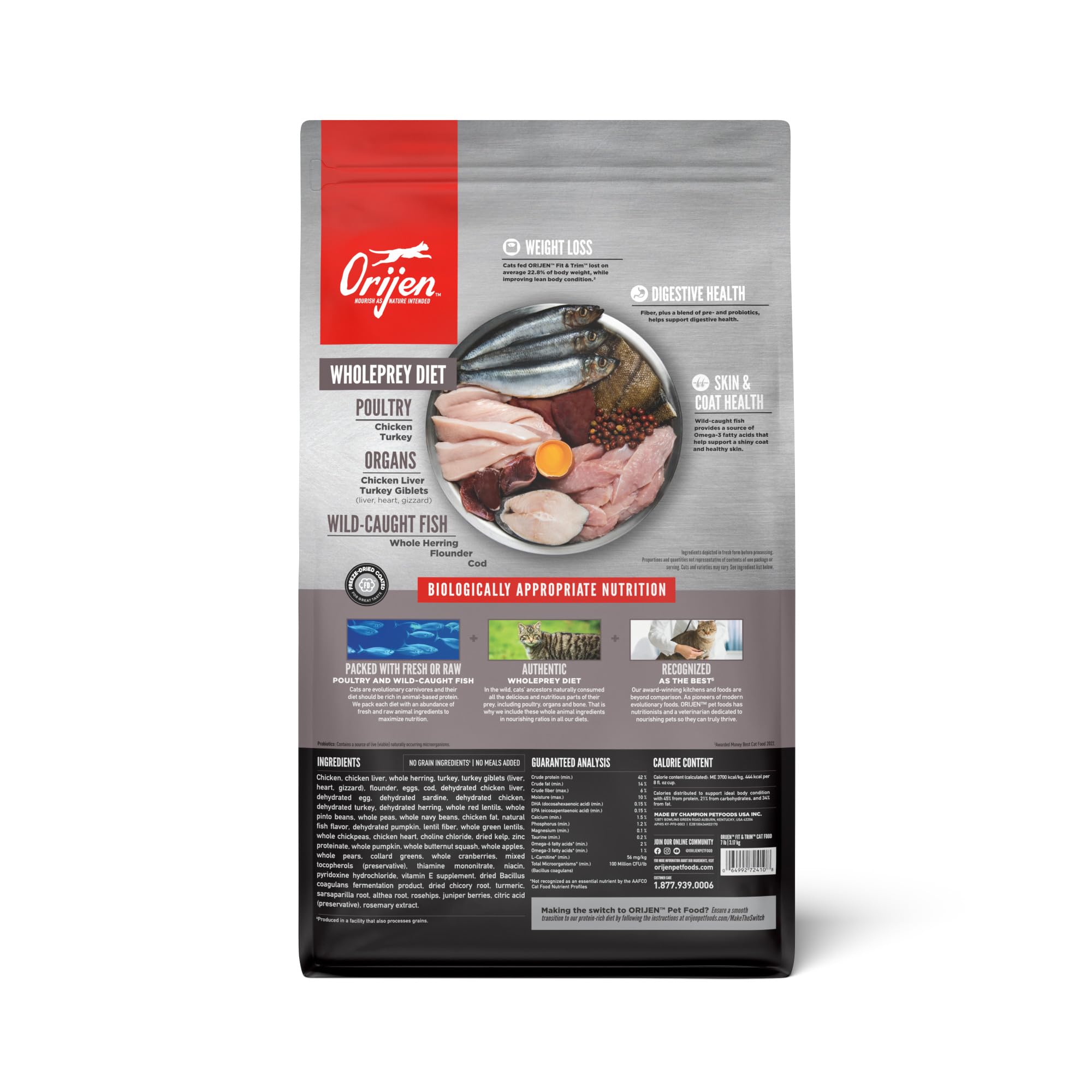 Foto 3 pulgar | Alimento Seco Para Gatos Orijen Fit & Trim 3,18 Kg - Venta Internacional.