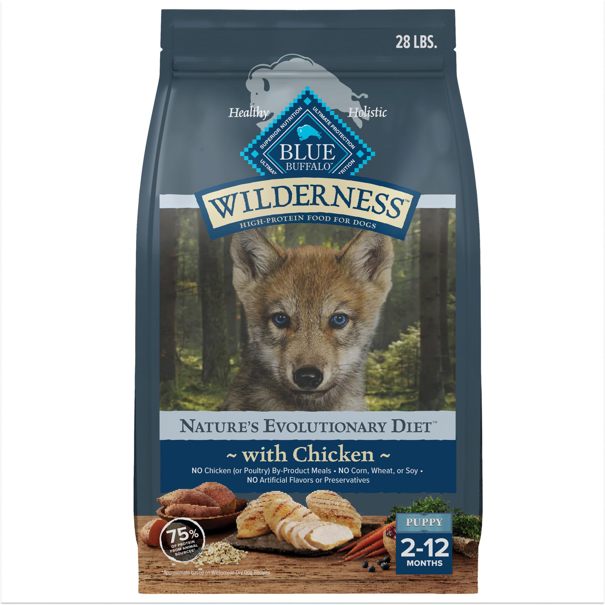 Foto 2 pulgar | Alimento Seco Blue Buffalo Wilderness Para Cachorros De Pollo De 12,7 Kg - Venta Internacional.