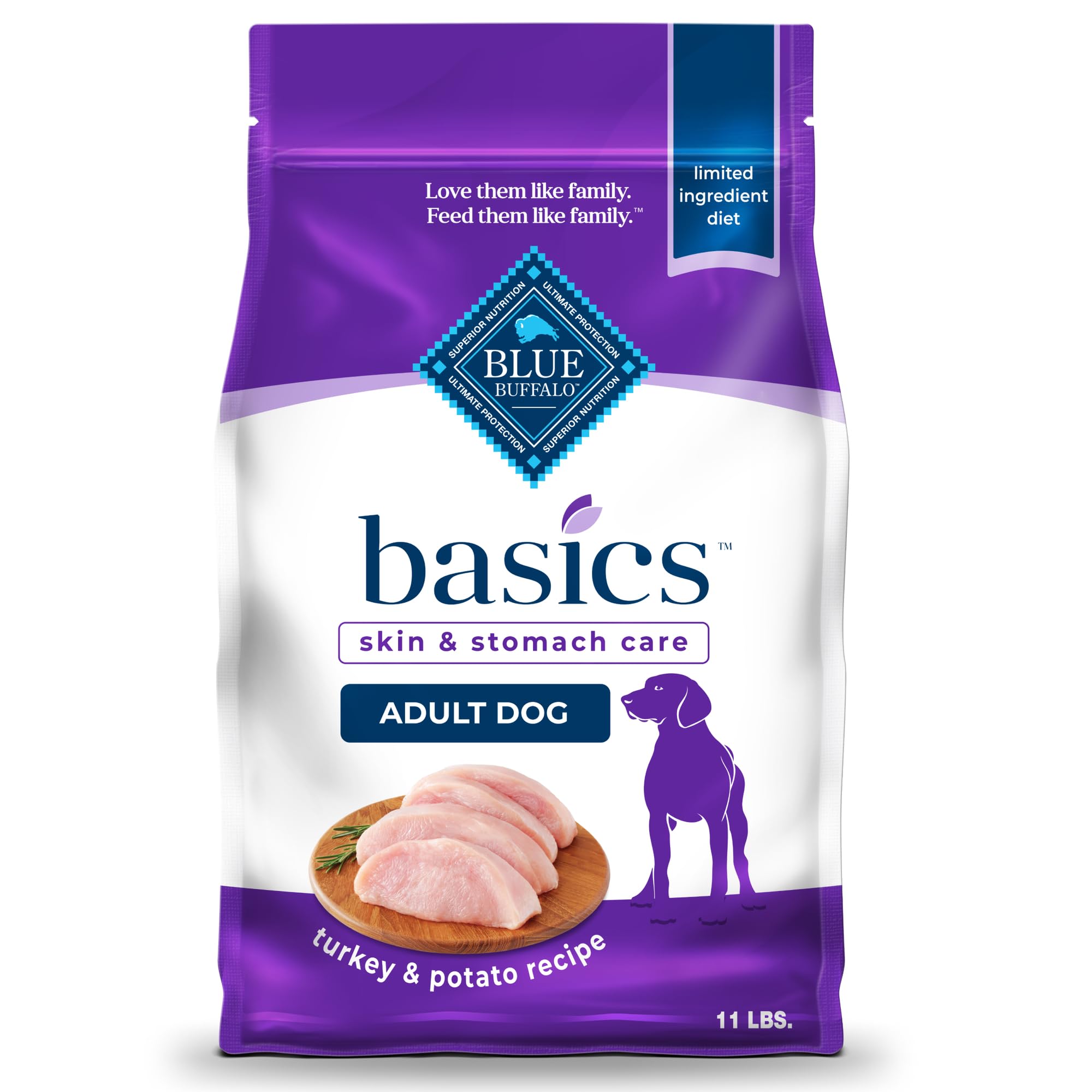 Foto 2 pulgar | Alimento Para Perros Blue Buffalo Basics Para Adultos, Cuidado De La Piel Y El Estómago, 5 Kg - Venta Internacional.