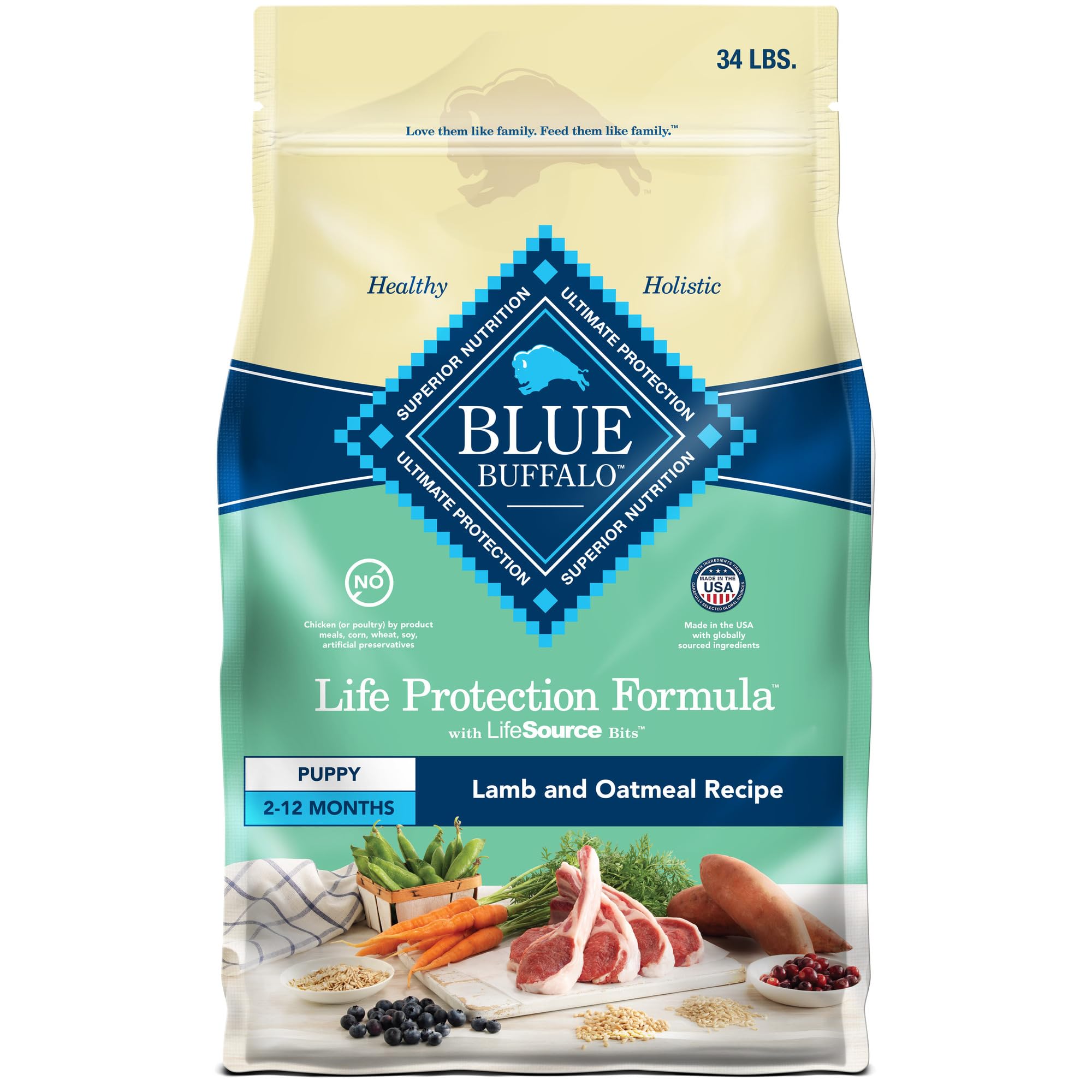 Alimento Para Perros Blue Buffalo Life Protection Puppy Lamb 15,42 Kg - Venta Internacional.