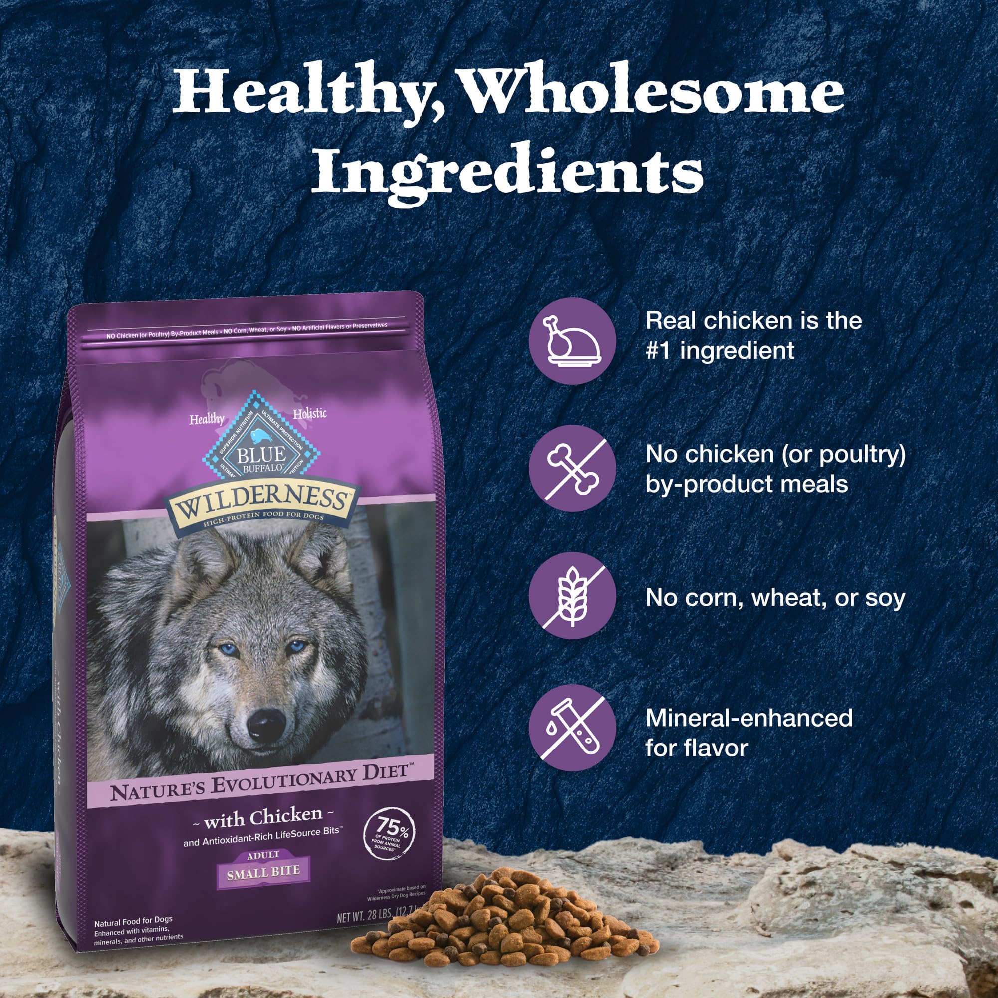 Foto 7 pulgar | Alimento Para Perros Blue Buffalo Wilderness Con Alto Contenido De Proteínas Con Pollo De 12,7 Kg - Venta Internacional