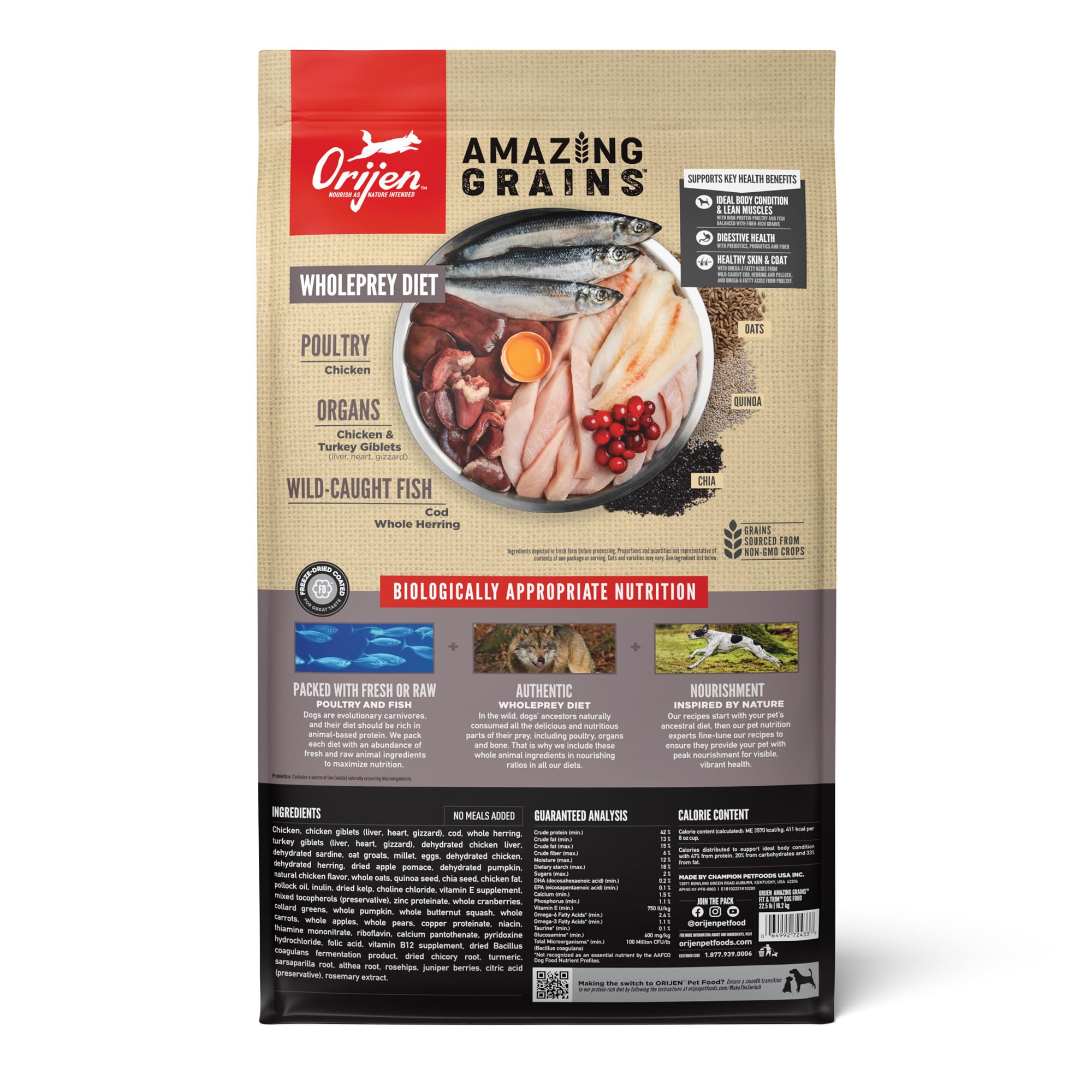 Foto 3 pulgar | Pienso Para Perros Orijen Amazing Grains™ Fit & Trim 10,2 Kg - Venta Internacional.