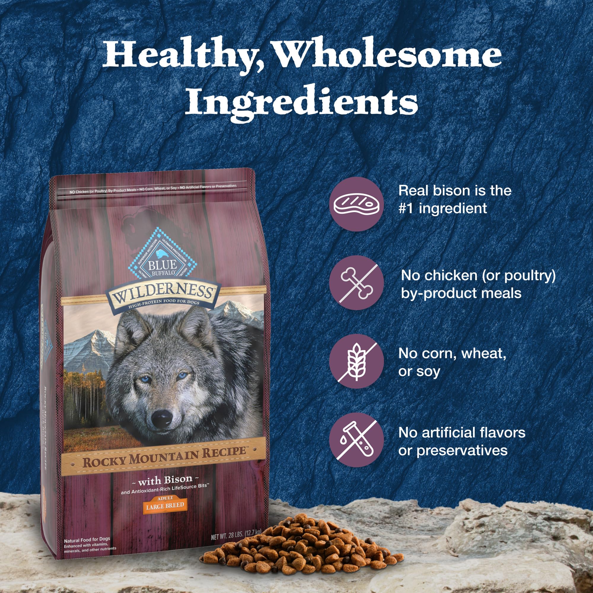 Foto 6 | Alimento Seco Blue Buffalo Wilderness Rocky Mountain Para Perros De 12,7 Kg - Venta Internacional.