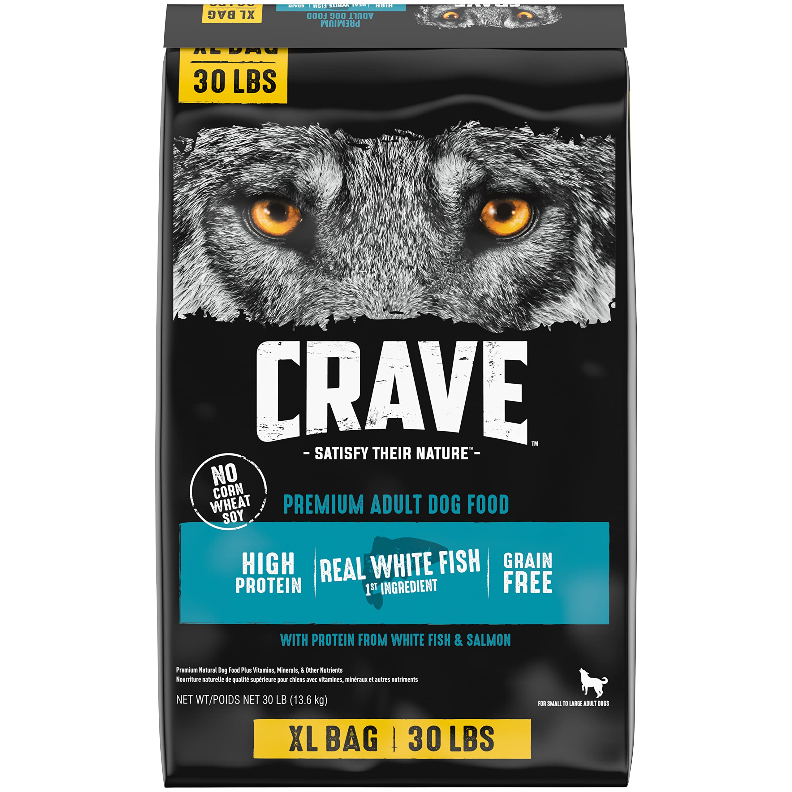 Alimento Para Perros Crave, Pescado Blanco Rico En Proteínas, Sin Cereales, 13,6 Kg - Venta Internacional.