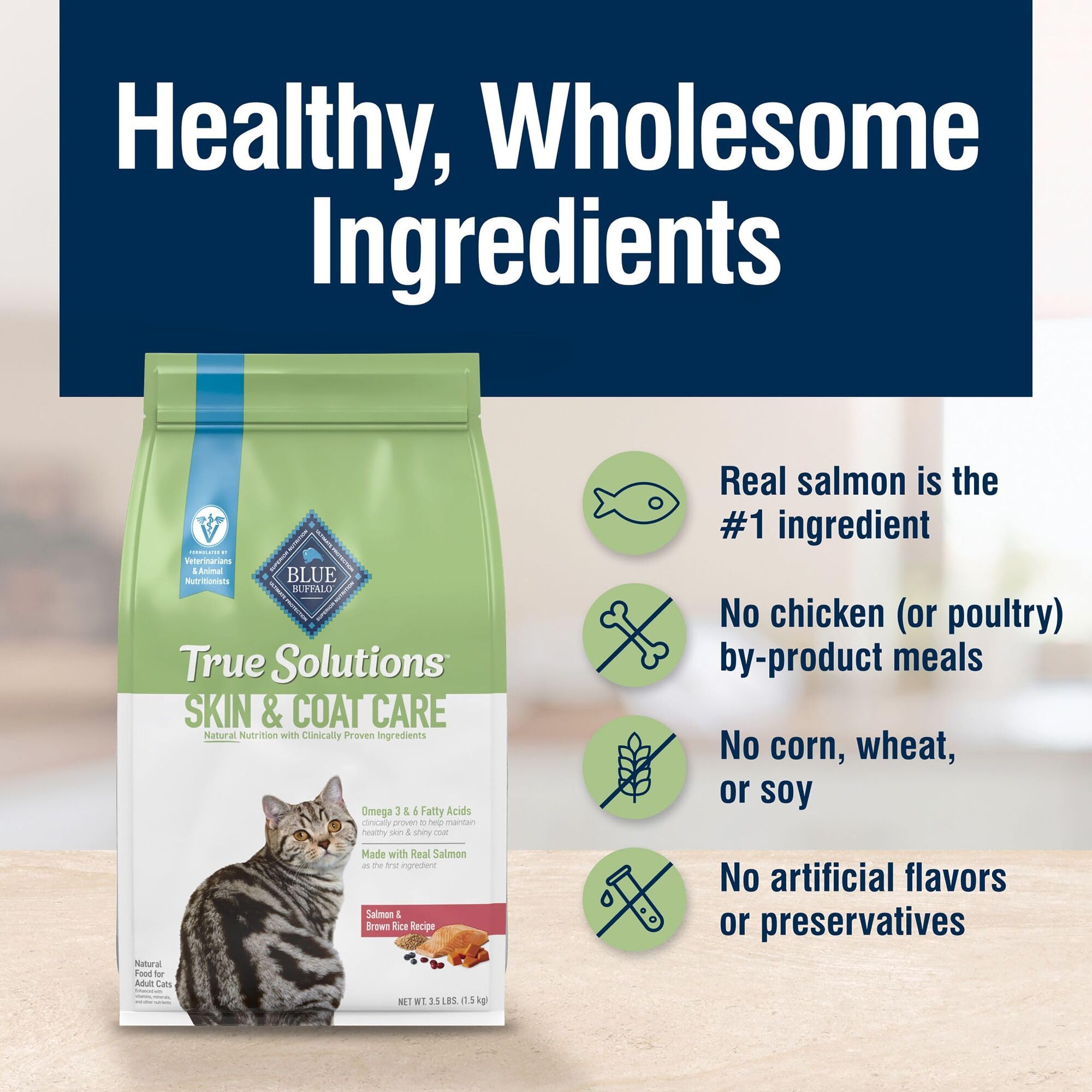 Foto 7 pulgar | Alimento Seco Para Gatos Blue Buffalo True Solutions Skin & Coat 1.6 Kg - Venta Internacional.