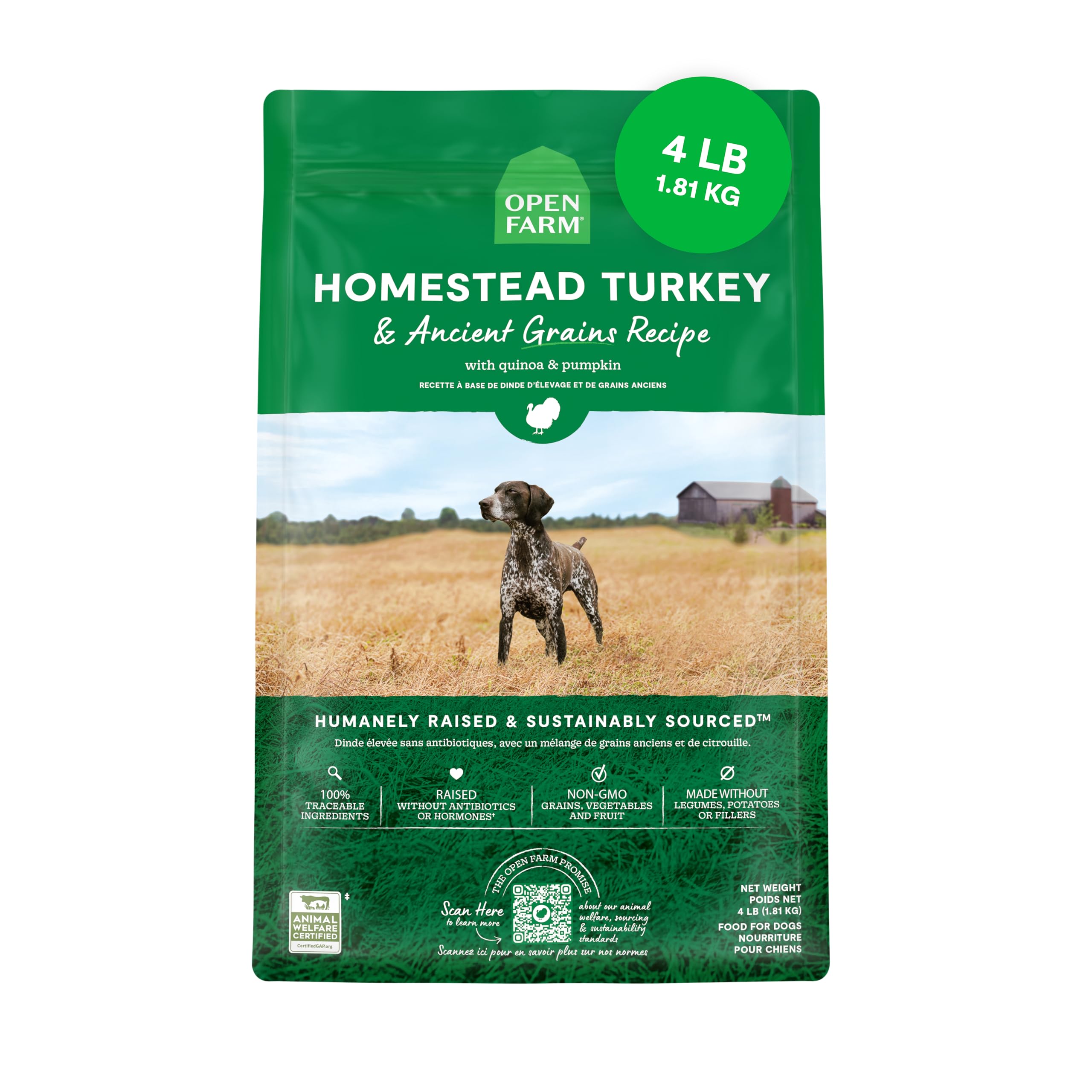 Foto 2 pulgar | Alimento Seco Para Perros Open Farm Ancient Grains Homestead Turkey, 1,8 Kg - Venta Internacional.