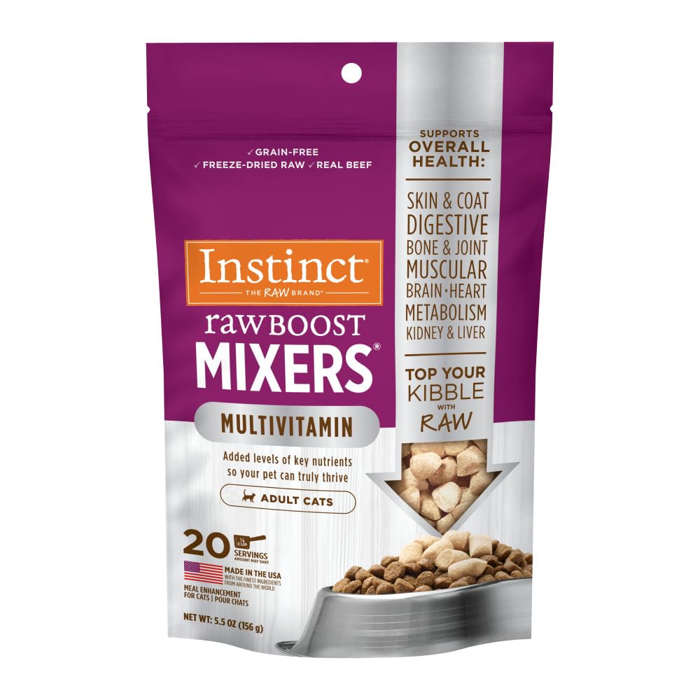 Cat Food Toppers Instinct Raw Boost Mixers, Carne De Res, Bolsa De 160 G - Venta Internacional.