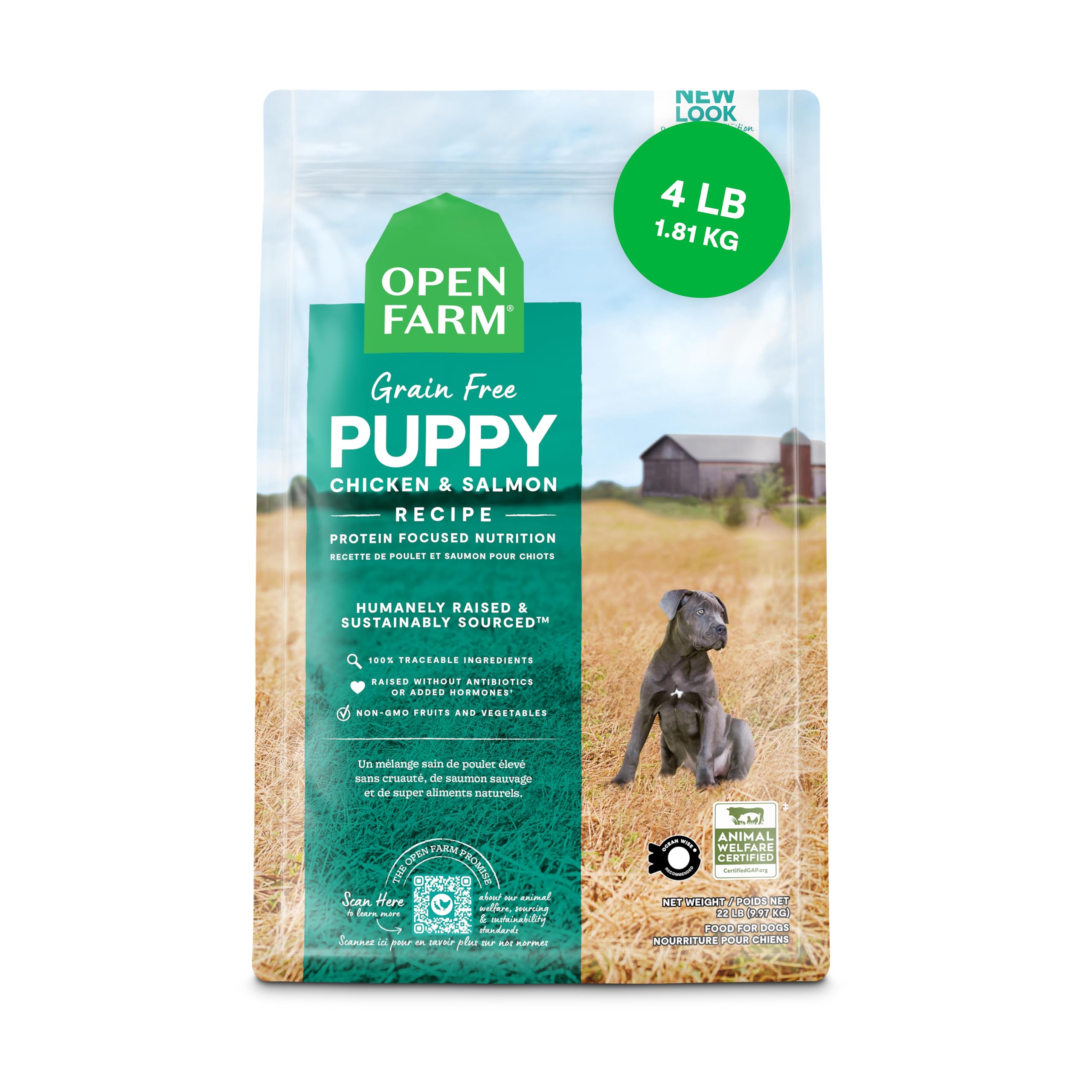 Alimento Para Perros Open Farm Sin Cereales Para Cachorros, Pollo Y Salmón, 1,8 Kg - Venta Internacional.