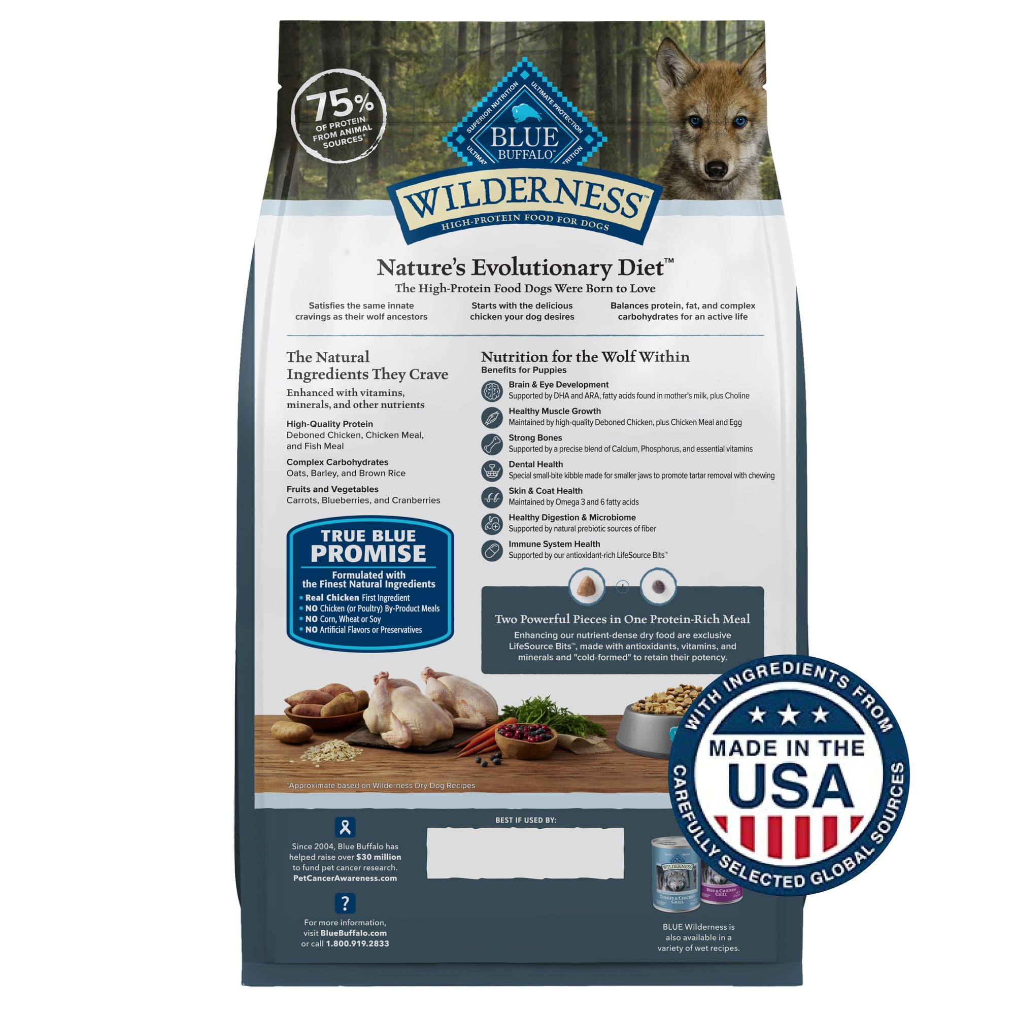 Foto 3 pulgar | Comida Seca Blue Buffalo Wilderness Para Cachorros, Bolsa De 24 Libras - Venta Internacional.