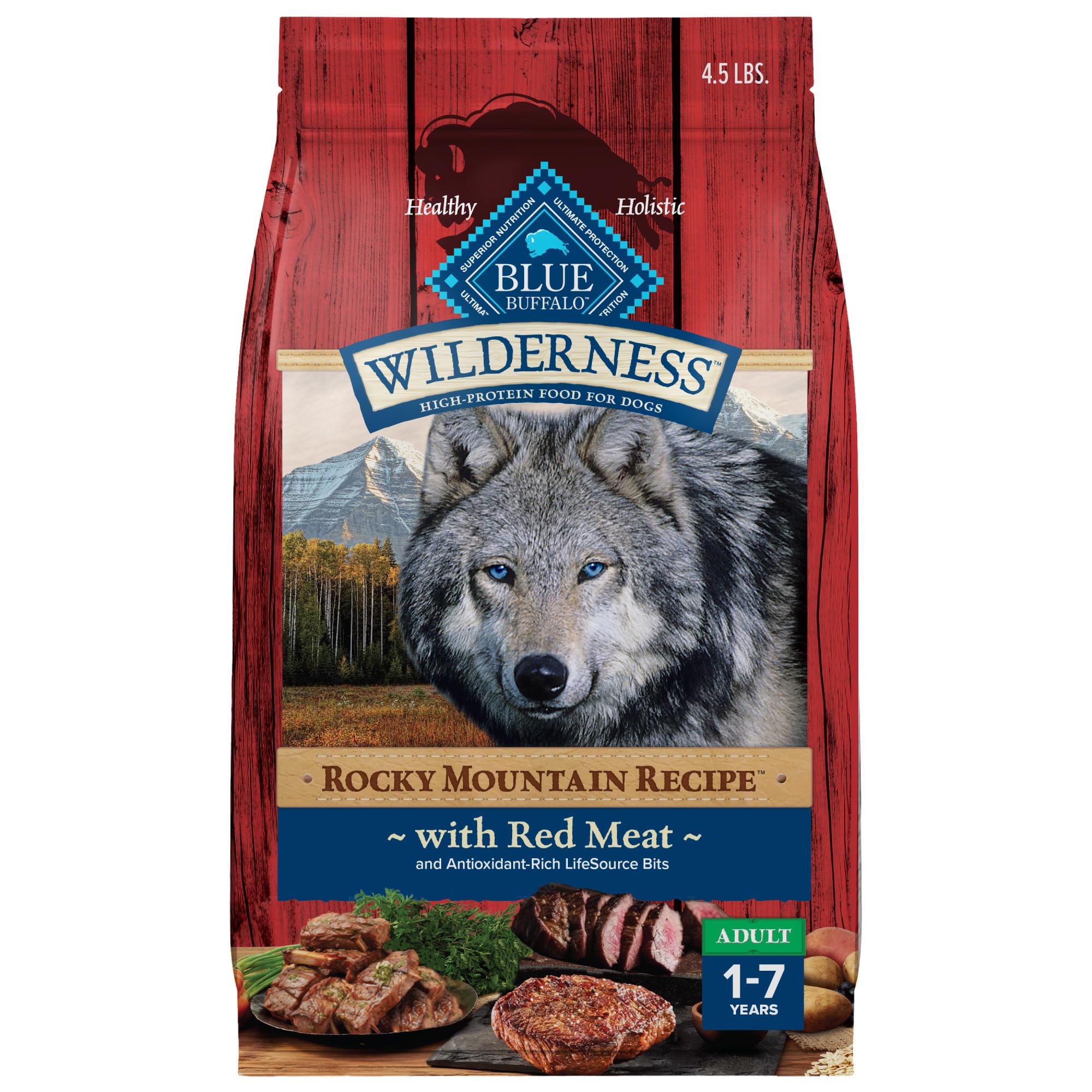 Foto 2 pulgar | Alimento Para Perros Blue Buffalo Wilderness Rocky Mountain Beef 2 Kg - Venta Internacional.