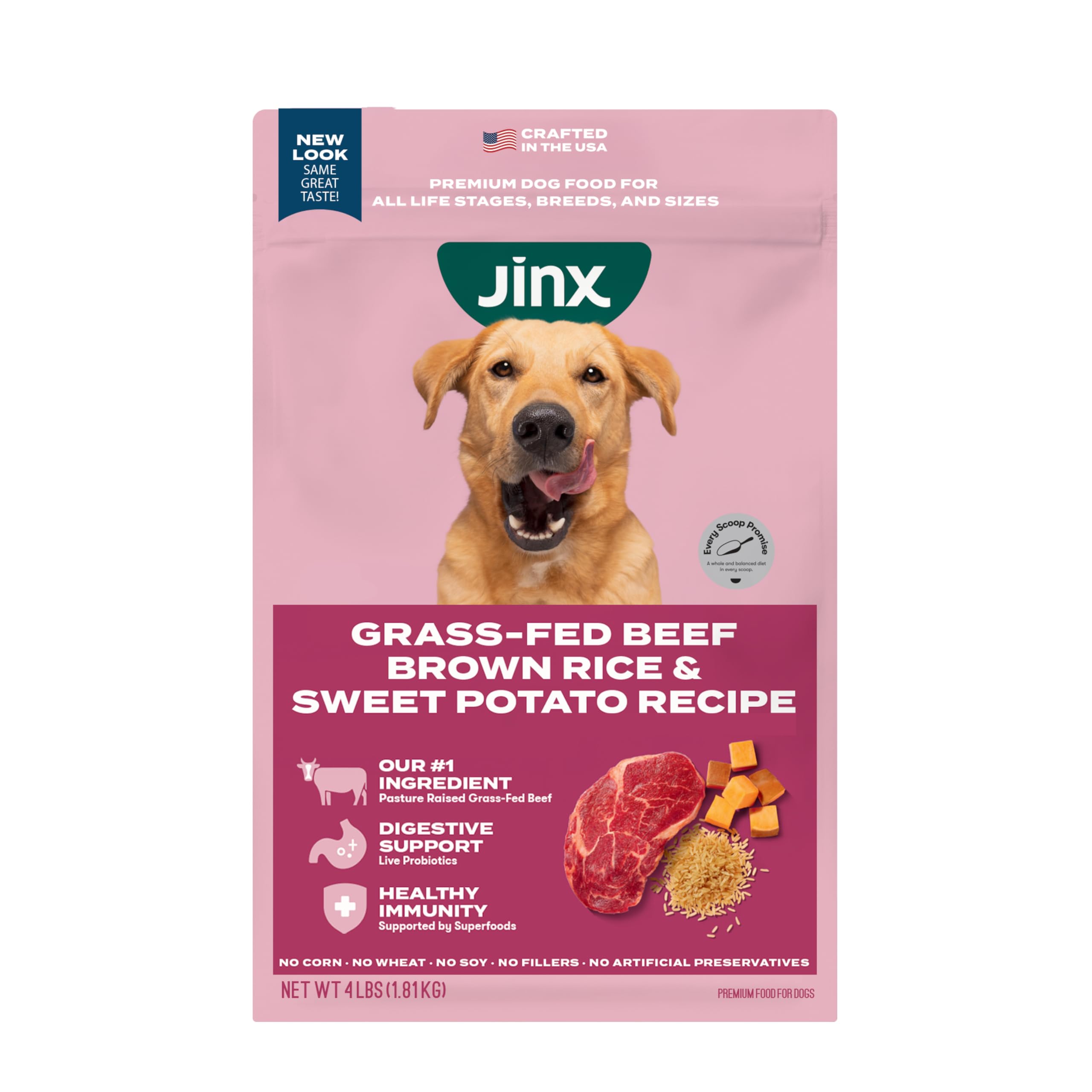 Foto 2 pulgar | Alimento Seco Para Perros Jinx Premium Real Beef, Arroz Integral, 1,8 Kg - Venta Internacional.