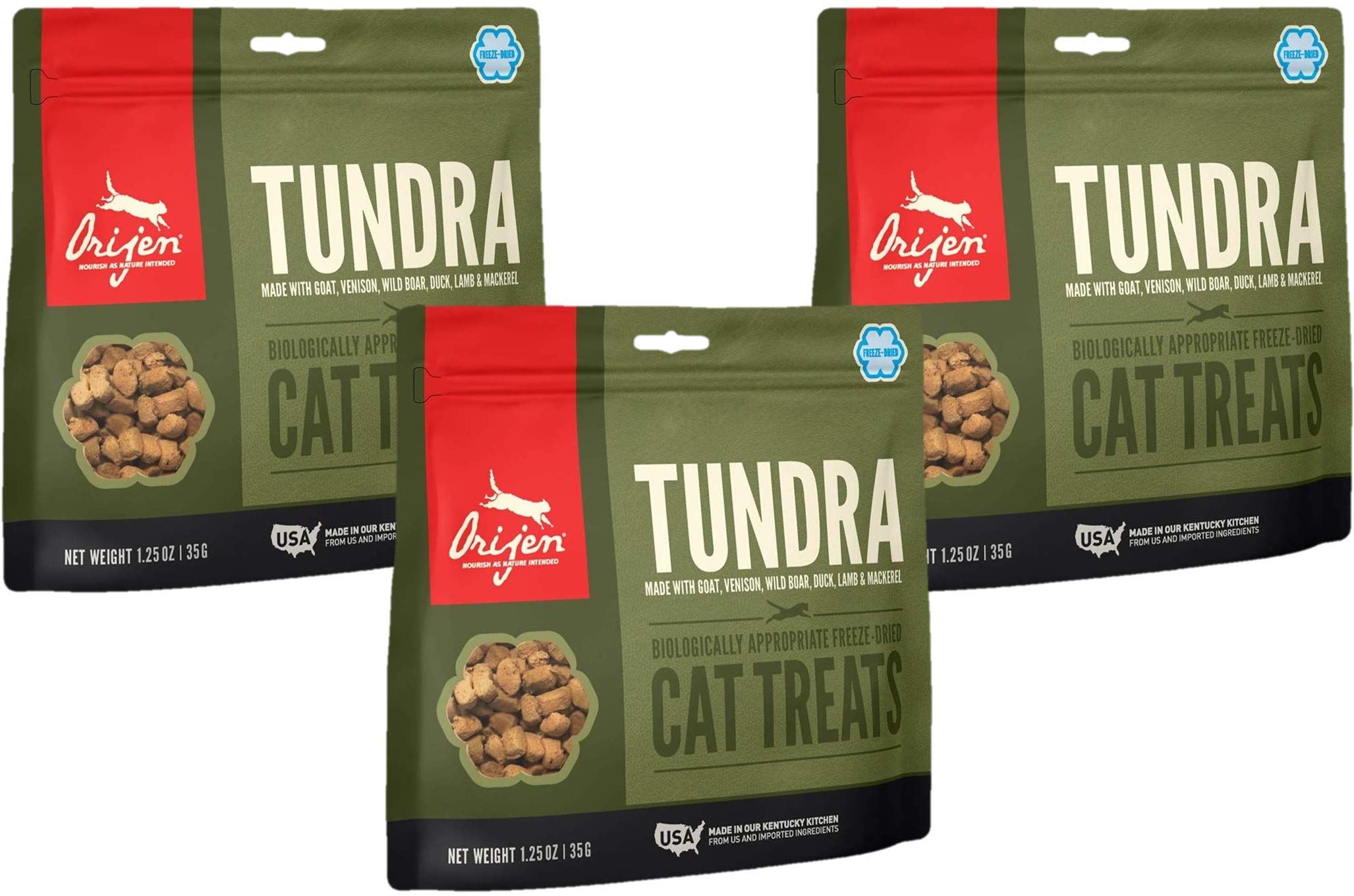 Foto 2 pulgar | Golosinas Para Gatos Orijen Tundra Liofilizadas, 35 G, Paquete De 3, Sin Cereales - Venta Internacional.