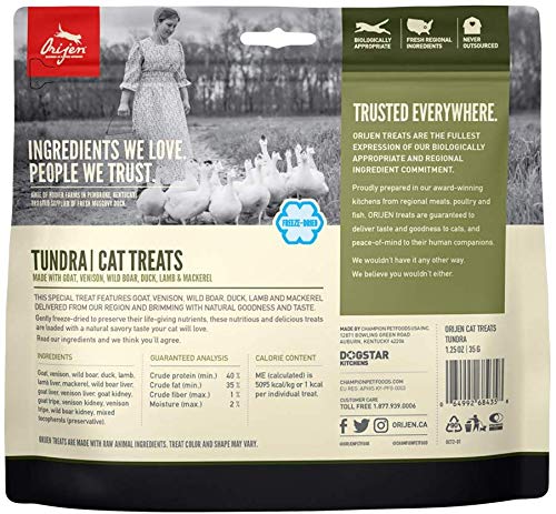 Foto 2 | Golosinas Para Gatos Orijen Tundra Liofilizadas, 35 G, Paquete De 3, Sin Cereales - Venta Internacional.
