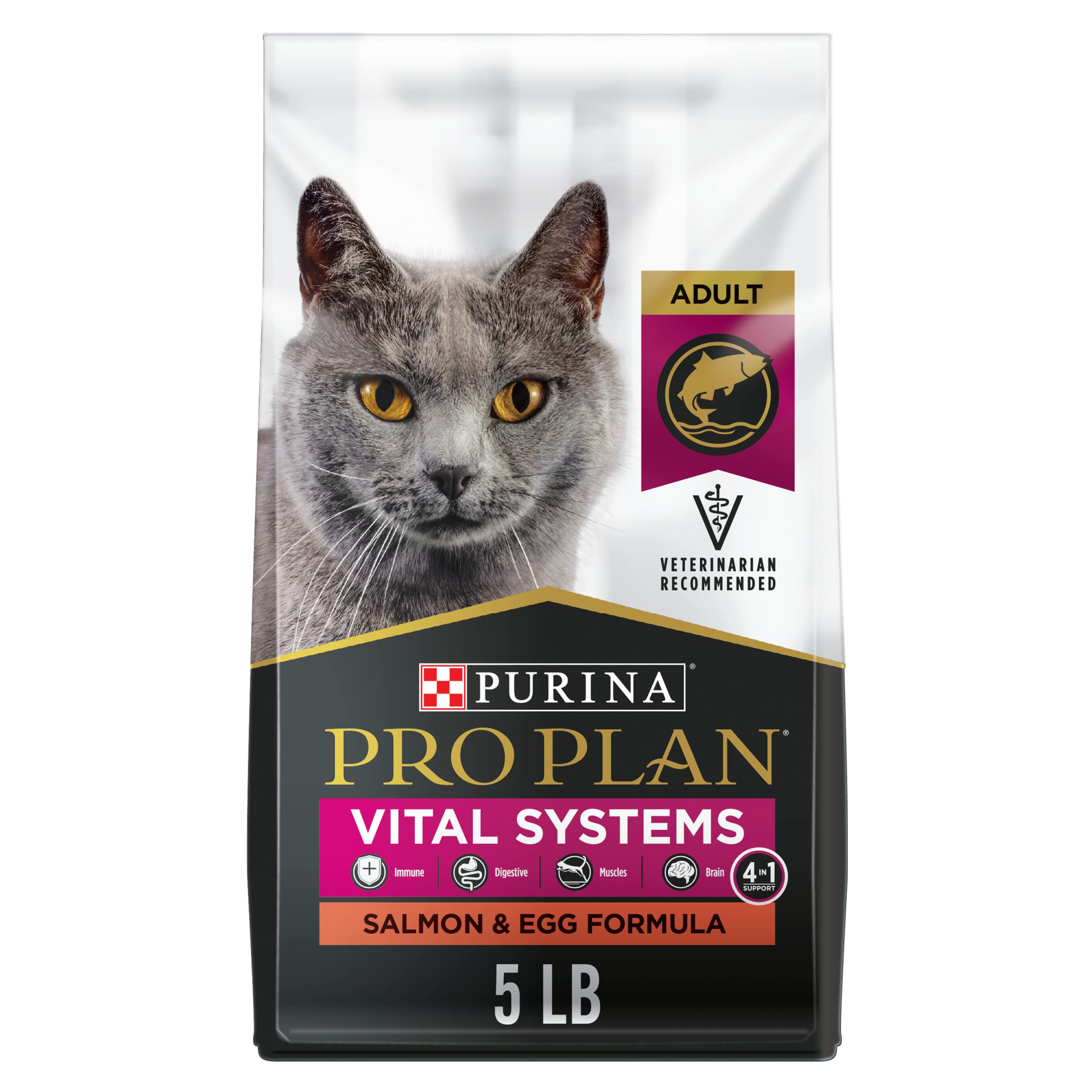 Foto 1 | Alimento Para Gatos Purina Pro Plan Vital Systems Con Salmón Y Huevo, 2,27 Kg - Venta Internacional.