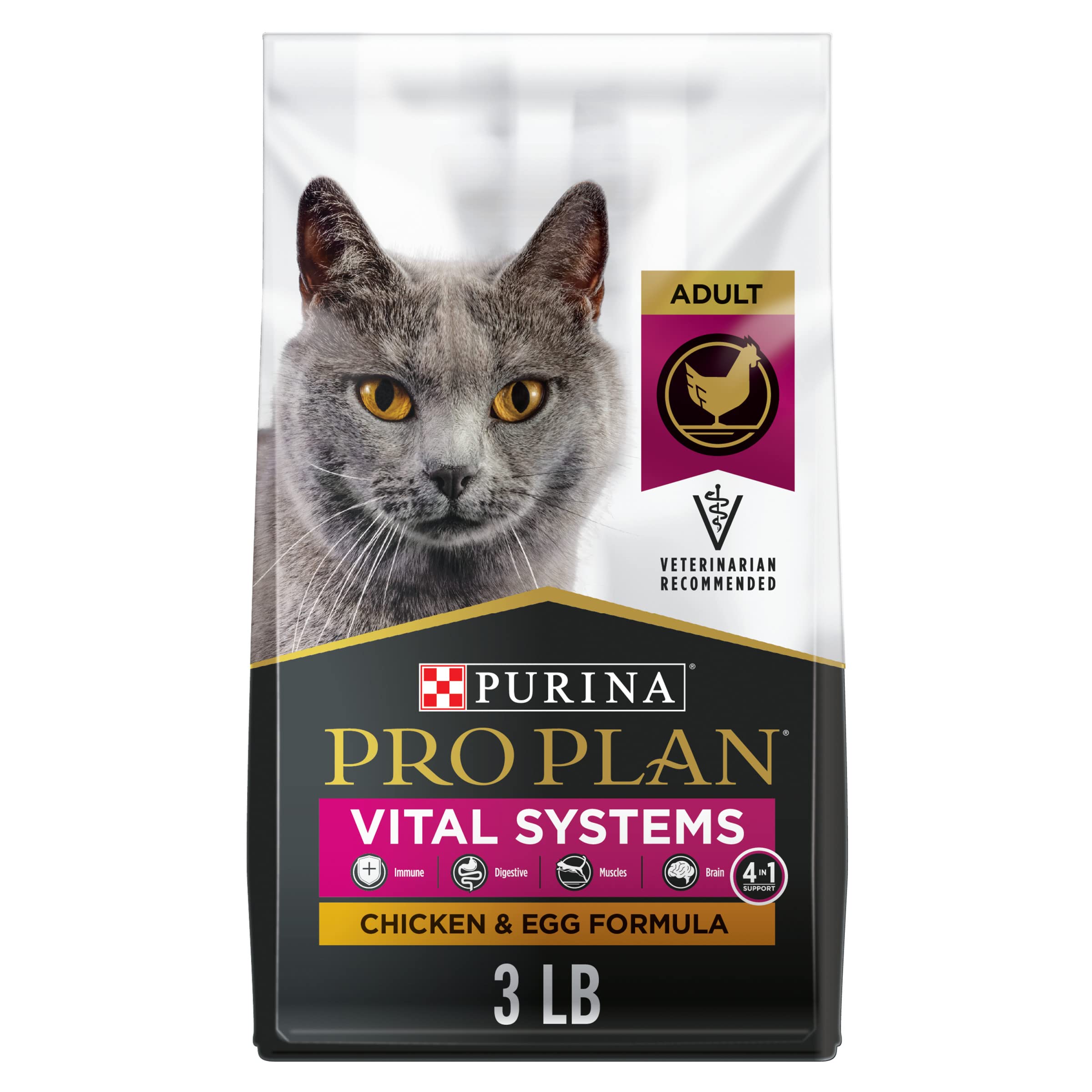 Foto 2 pulgar | Alimento Para Gatos Purina Pro Plan Vital Systems Con Pollo Y Huevo, 1,36 Kg - Venta Internacional.