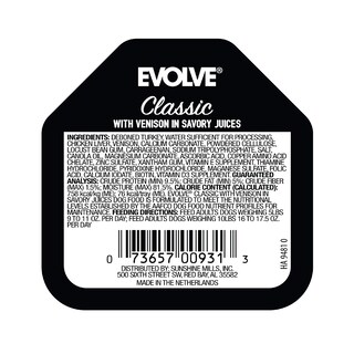 Foto 2 | Comida Para Perros Evolve Classic Crafted Meals Venison, 105 G (paquete De 15) - Venta Internacional.