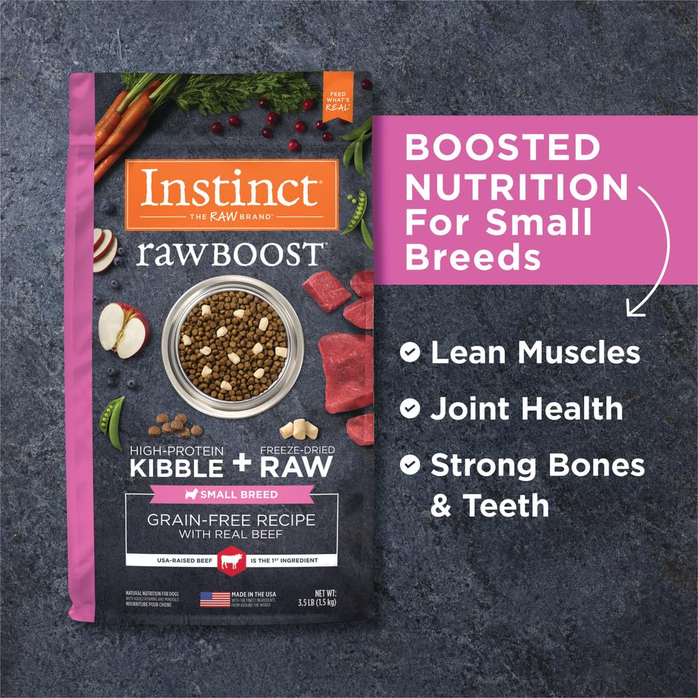 Foto 6 pulgar | Comida Para Perros Instinct Raw Boost De Raza Pequeña Con Carne De Res Real De 1,6 Kg - Venta Internacional.