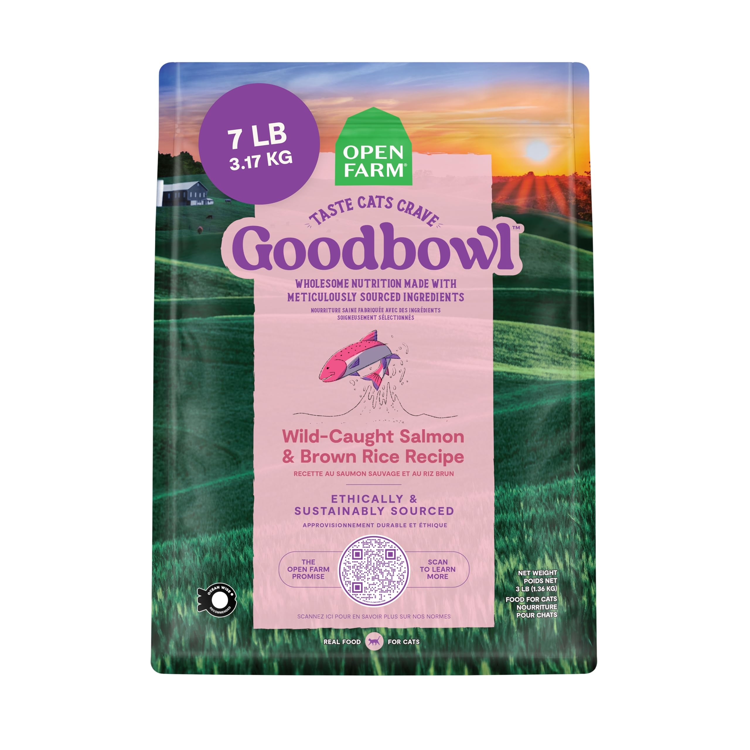 Foto 2 pulgar | Alimento Seco Para Gatos Open Farm Goodbowl Con Salmón Y Arroz Integral, 3,18 Kg - Venta Internacional.