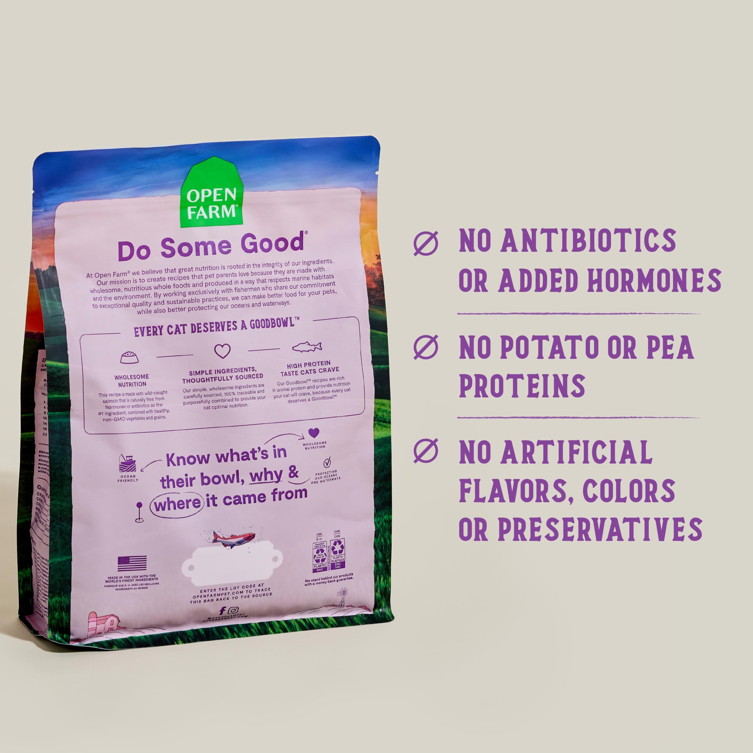 Foto 3 pulgar | Alimento Seco Para Gatos Open Farm Goodbowl Con Salmón Y Arroz Integral, 3,18 Kg - Venta Internacional.