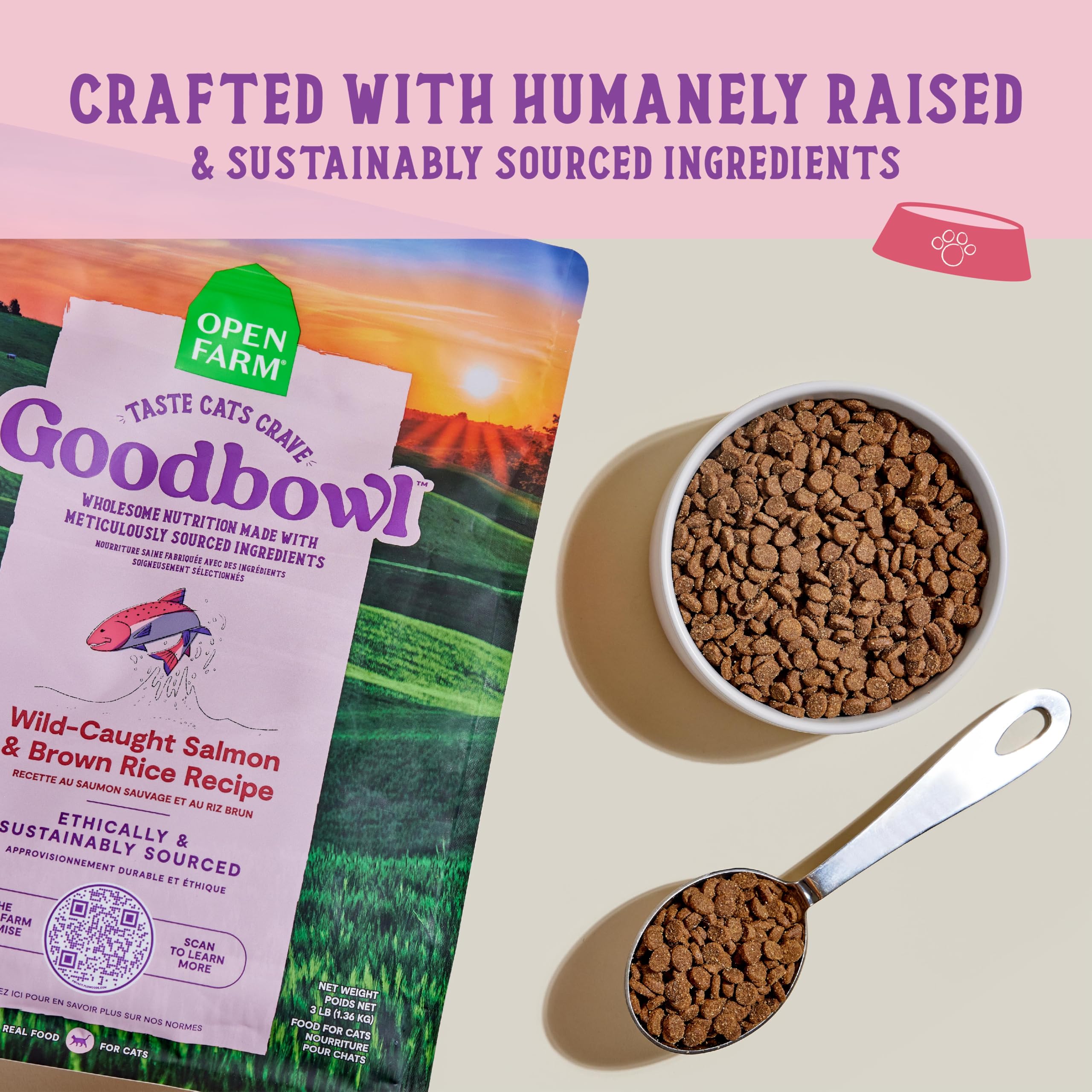 Foto 4 pulgar | Alimento Seco Para Gatos Open Farm Goodbowl Con Salmón Y Arroz Integral, 3,18 Kg - Venta Internacional.