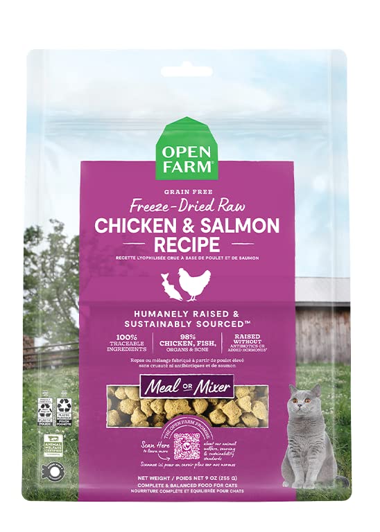 Foto 3 pulgar | Bocados Crudos Liofilizados Para Gatos Open Farm Chicken & Salmon - Venta Internacional.