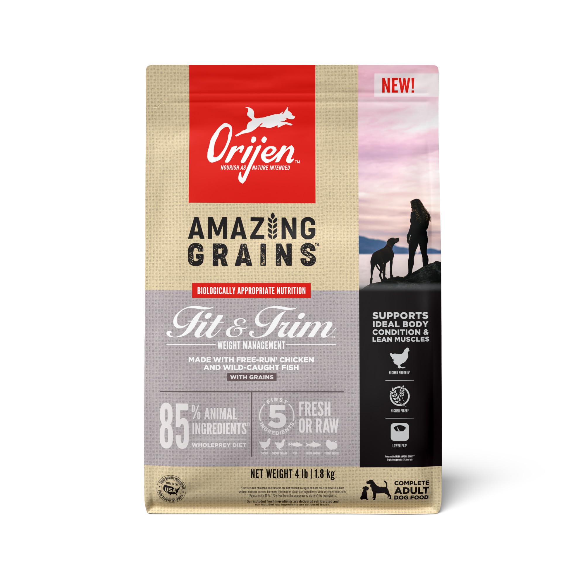 Foto 2 pulgar | Alimento Seco Para Perros Orijen Amazing Grains™ Fit & Trim 1,8 Kg - Venta Internacional.