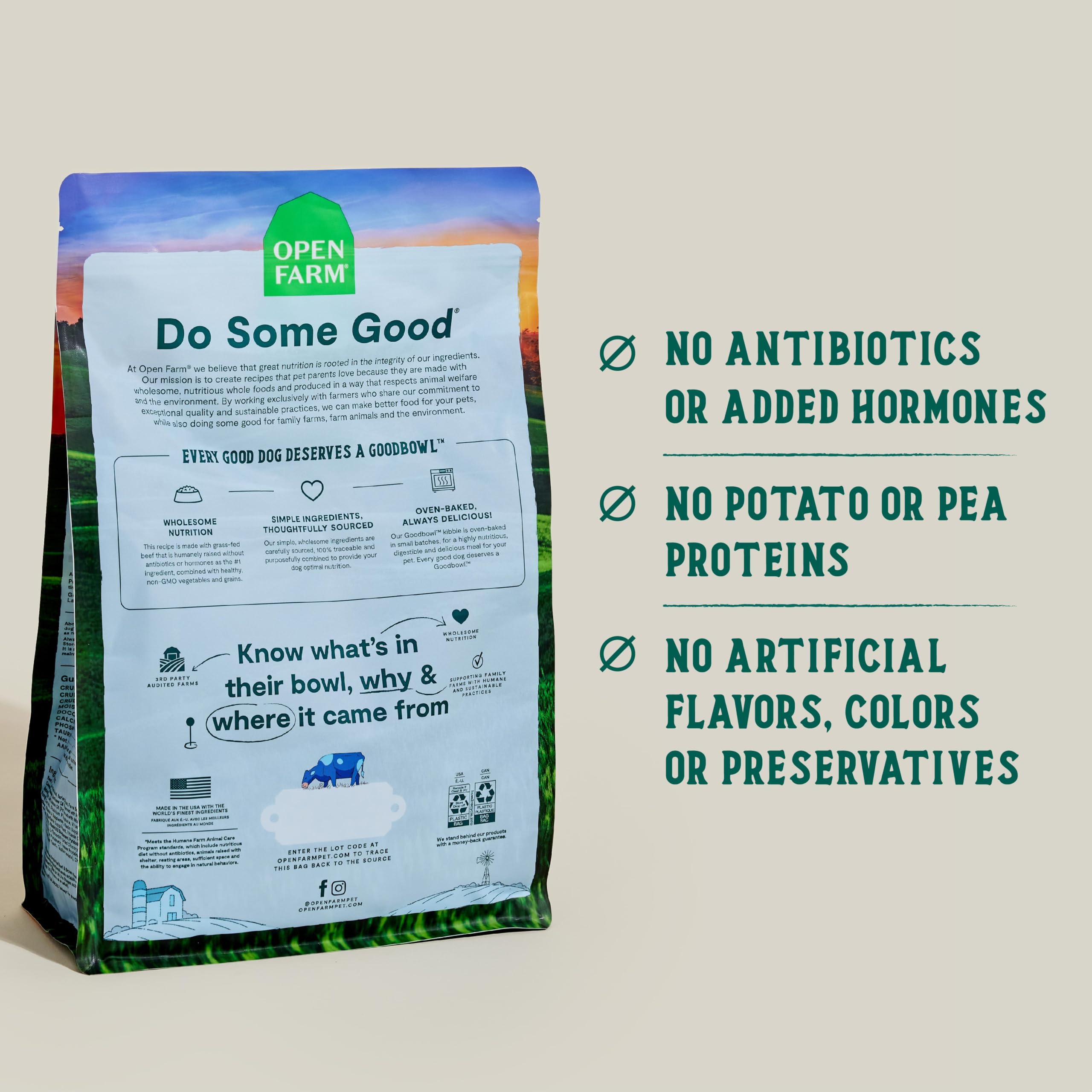 Foto 2 | Alimento Seco Para Perros Open Farm Goodbowl, Carne De Res Alimentada Con Pasto, 1,6 Kg - Venta Internacional.