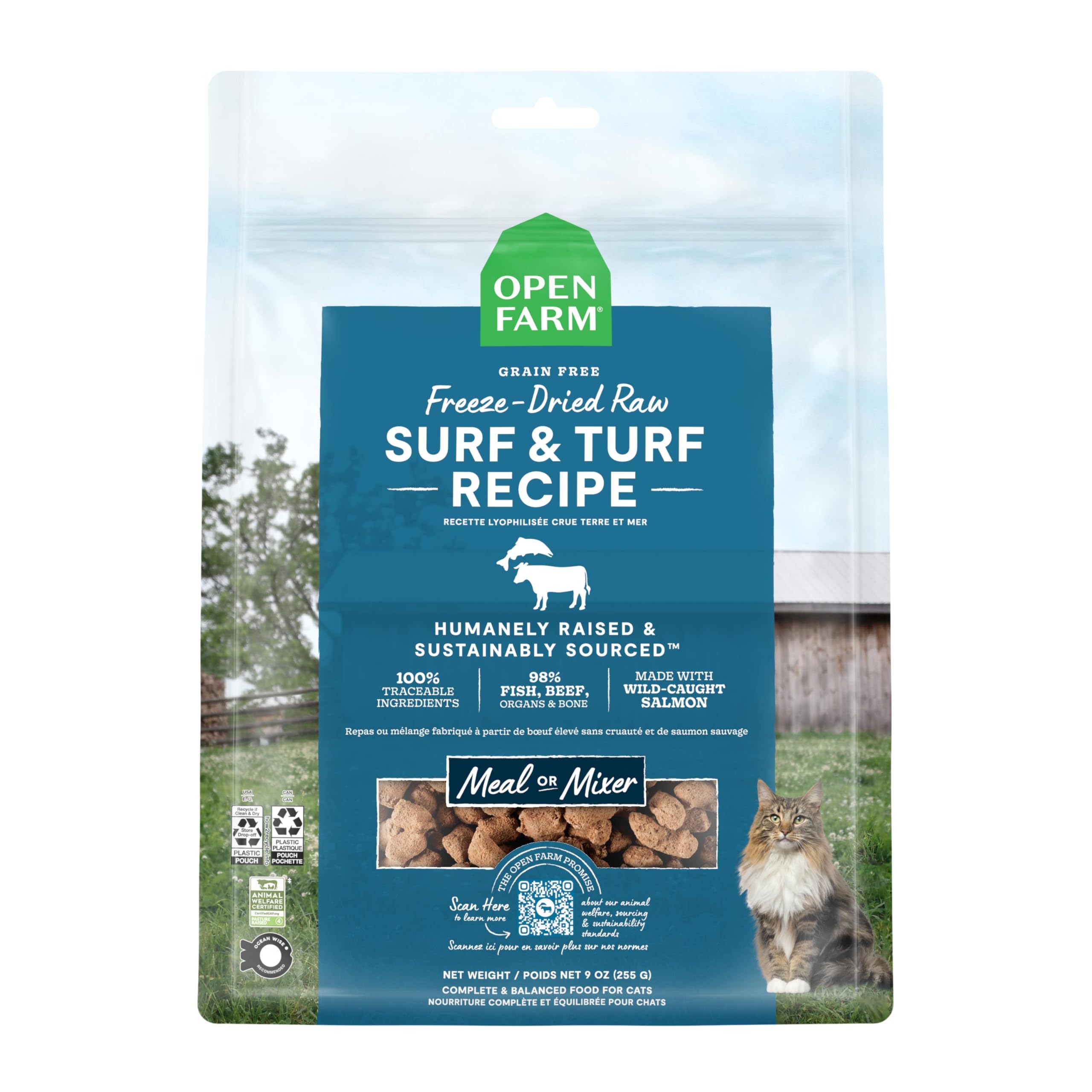 Receta Open Farm Surf & Turf De Bocados Crudos Liofilizados, 250 Ml - Venta Internacional.