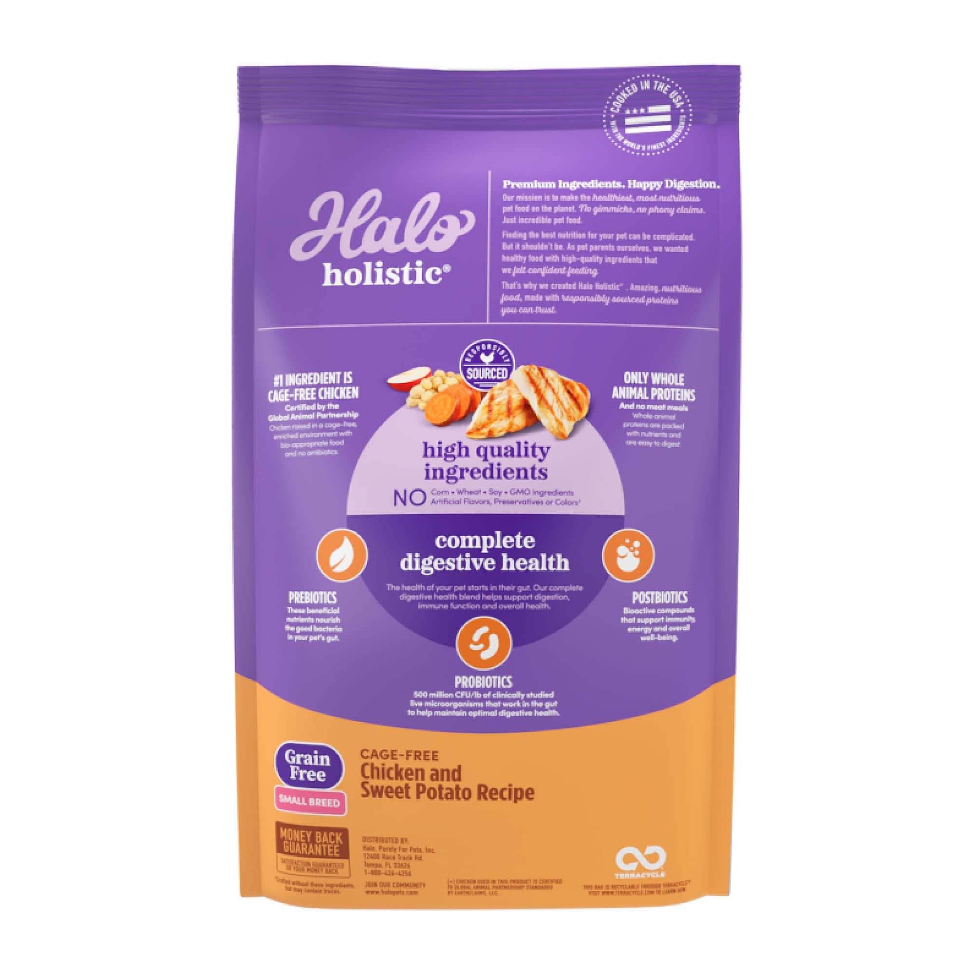 Foto 3 pulgar | Alimento Para Perros Halo Holistic, Sin Jaula, Pollo De Raza Pequeña, 1,6 Kg - Venta Internacional.
