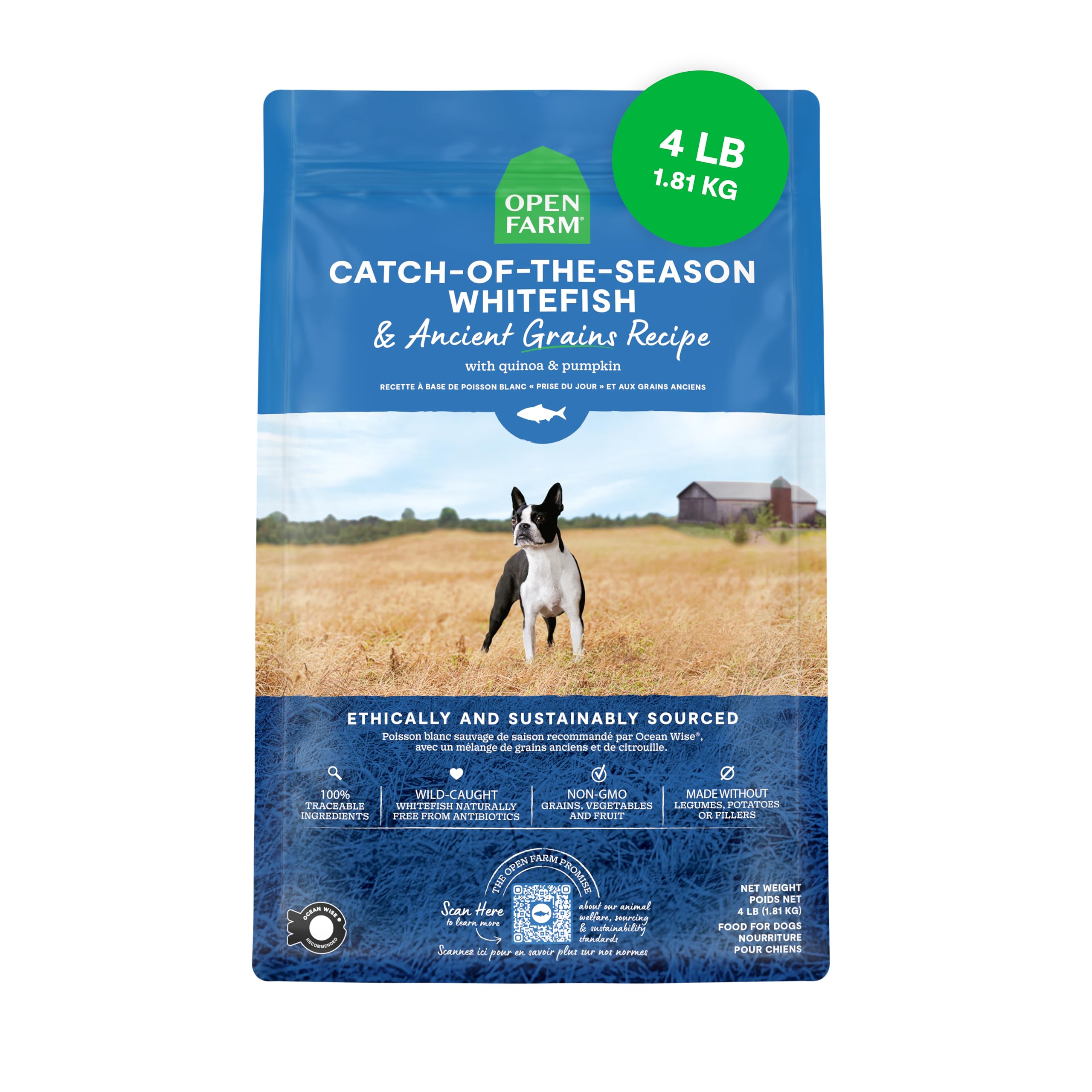 Foto 2 pulgar | Alimento Seco Para Perros Open Farm Ancient Grains, Pescado Blanco, 1,8 Kg - Venta Internacional.