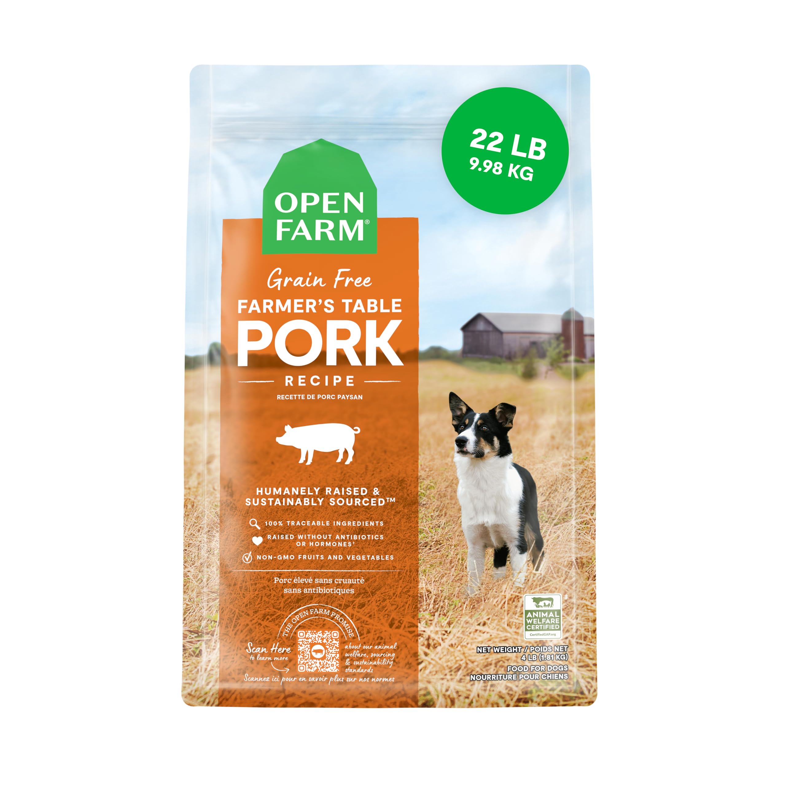 Comida Seca Para Perros Open Farm Pork Recipe, 10 Kg, Sin Cereales - Venta Internacional.