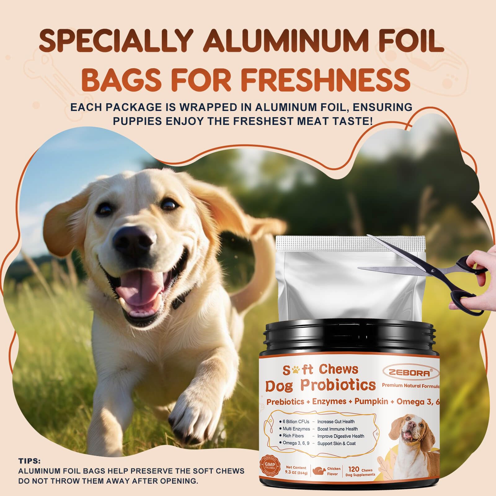Foto 8 pulgar | Probióticos Para Perros Zebora Digestive Health +pumpkin 120 Soft - Venta Internacional.