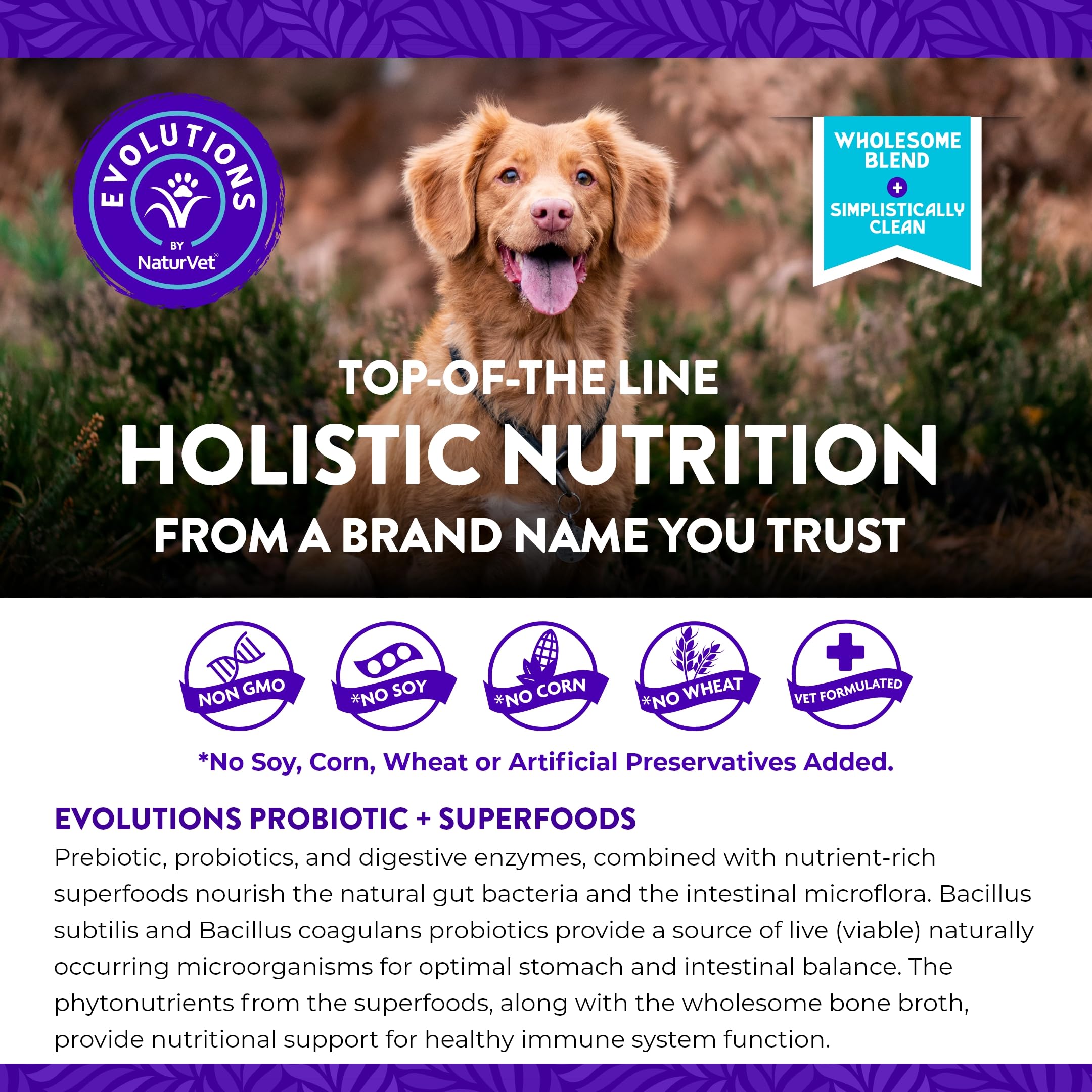 Foto 4 pulgar | Suplemento Naturvet Evolutions, Probióticos Y Superalimentos, 90 Comprimidos Masticables - Venta Internacional.