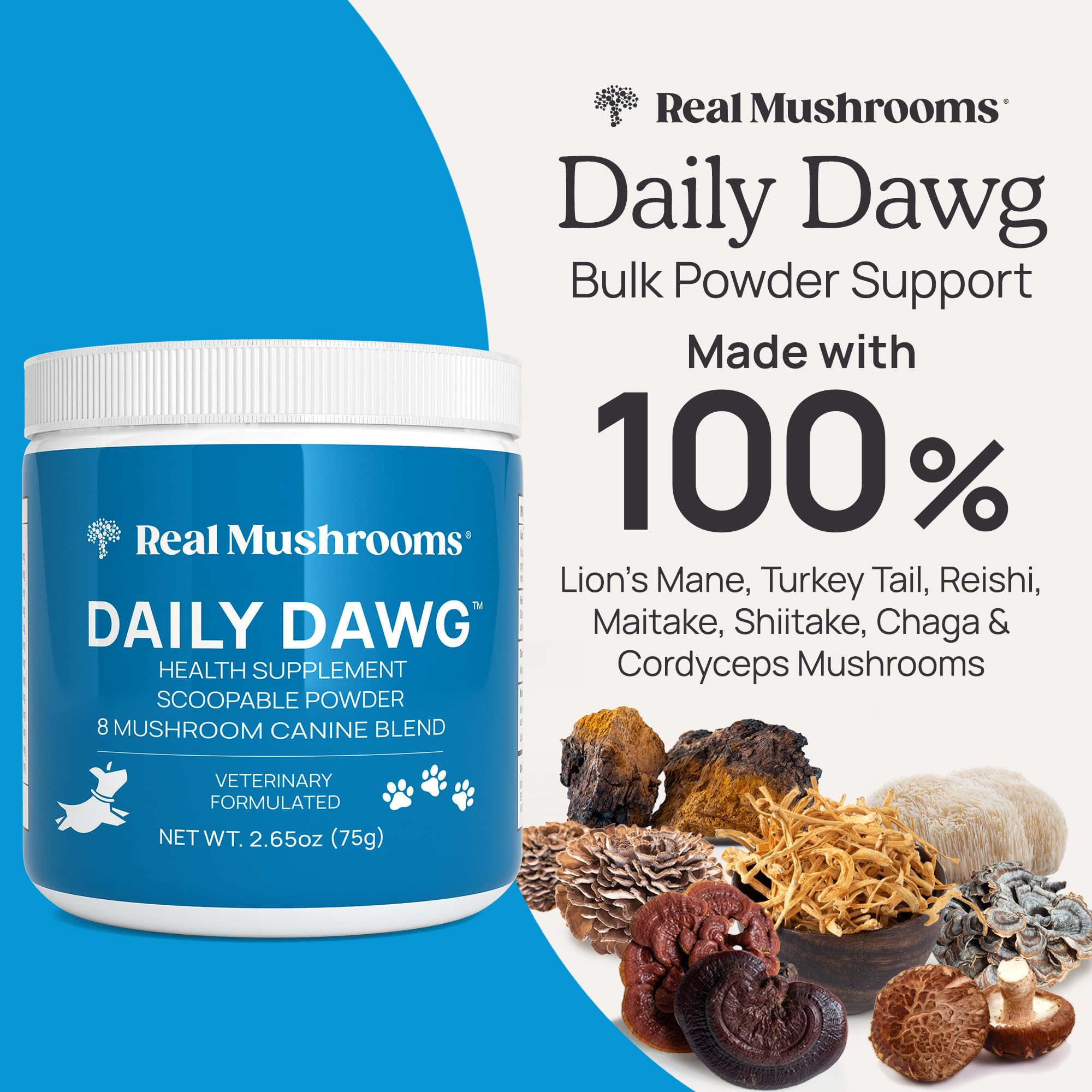 Foto 3 pulgar | Suplemento Real Mushrooms Whole Dog Health Para Perros 75 G - Venta Internacional.
