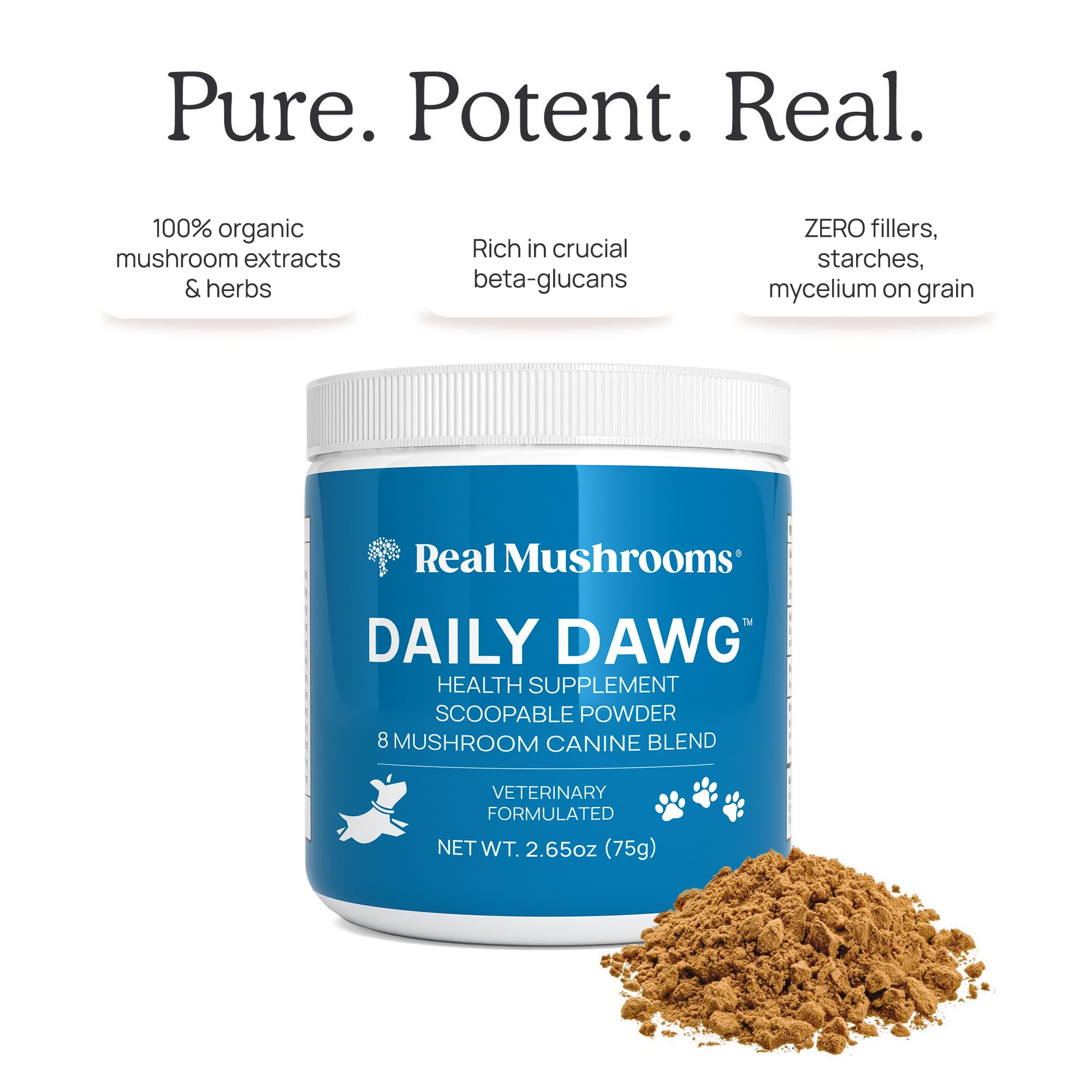 Foto 5 pulgar | Suplemento Real Mushrooms Whole Dog Health Para Perros 75 G - Venta Internacional.