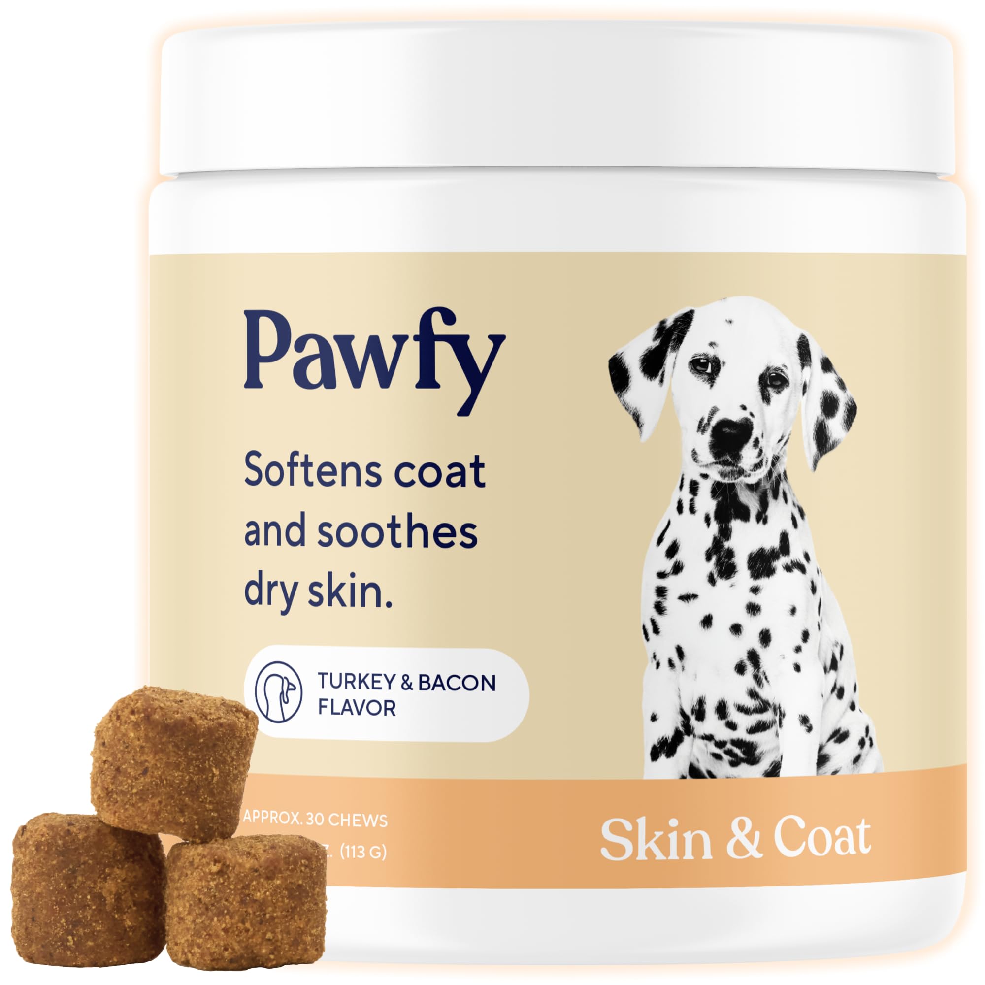Foto 2 pulgar | Masticables Pawfy Skin & Coat Para Aliviar La Alergia De Los Perros Con Aceite De Salmón 30 - Venta Internacional.