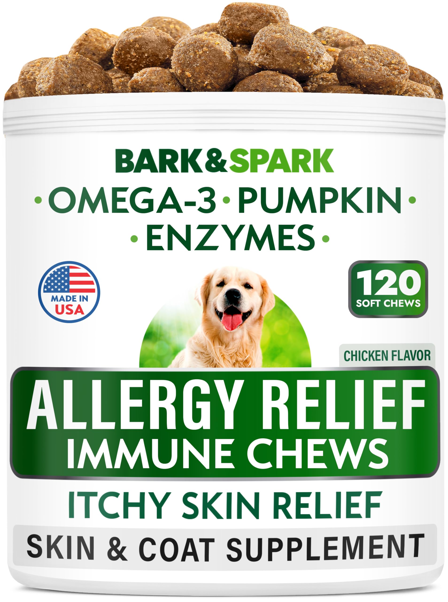 Foto 1 | Masticables Antialérgicos Para Perros Bark&spark Para La Piel Y El Pelo - Venta Internacional.