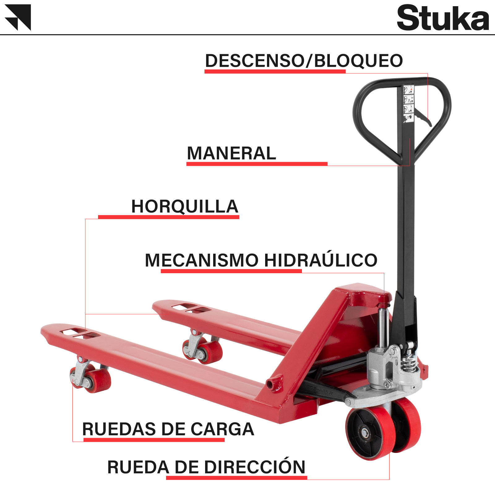 Foto 2 | Patín Hidráulico Stuka St-PAH56 Estándar para Tarimas de 2.5 Toneladas