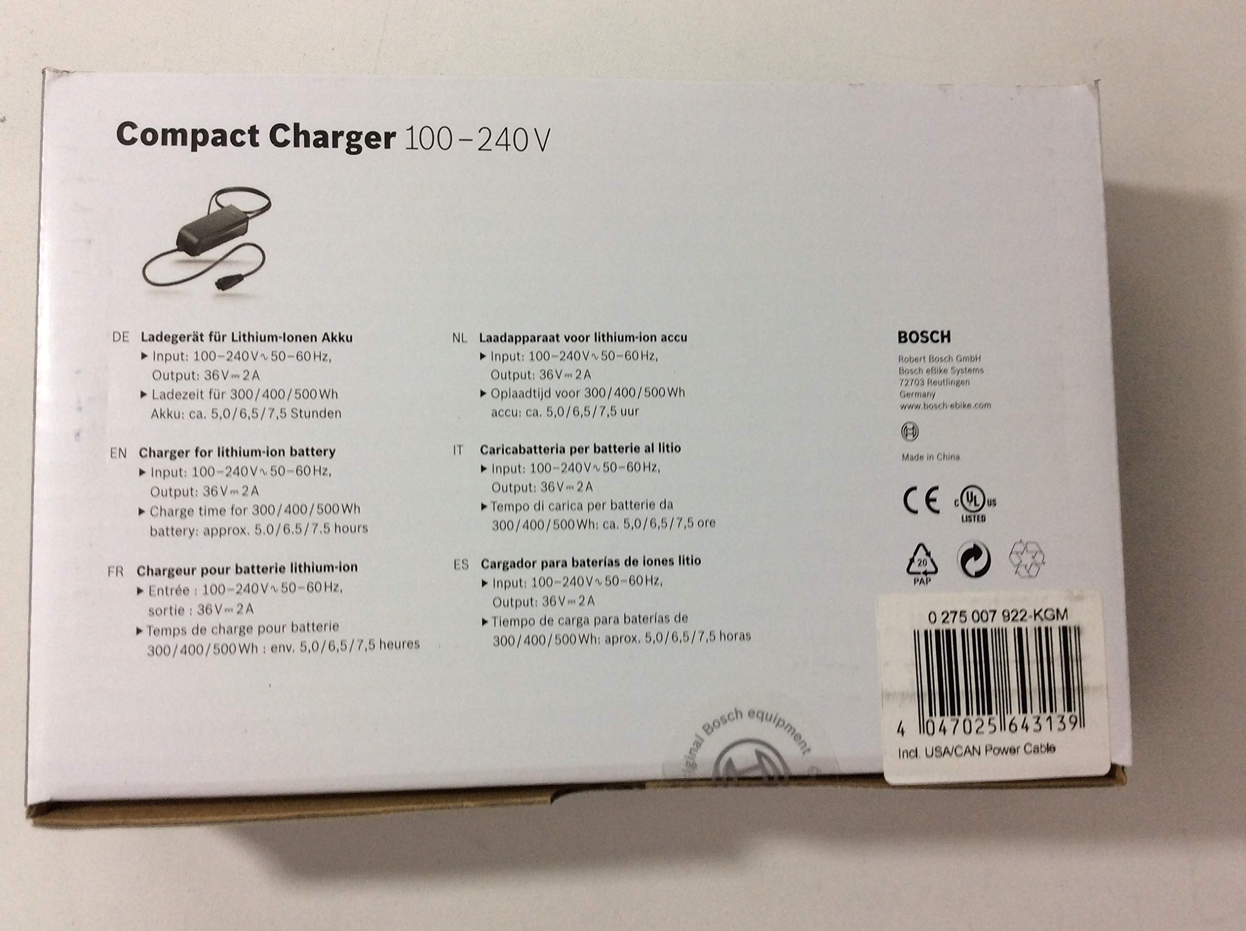 Foto 3 pulgar | Cargador De Batería Bosch Ebike Compact Charger 2a - Venta Internacional.