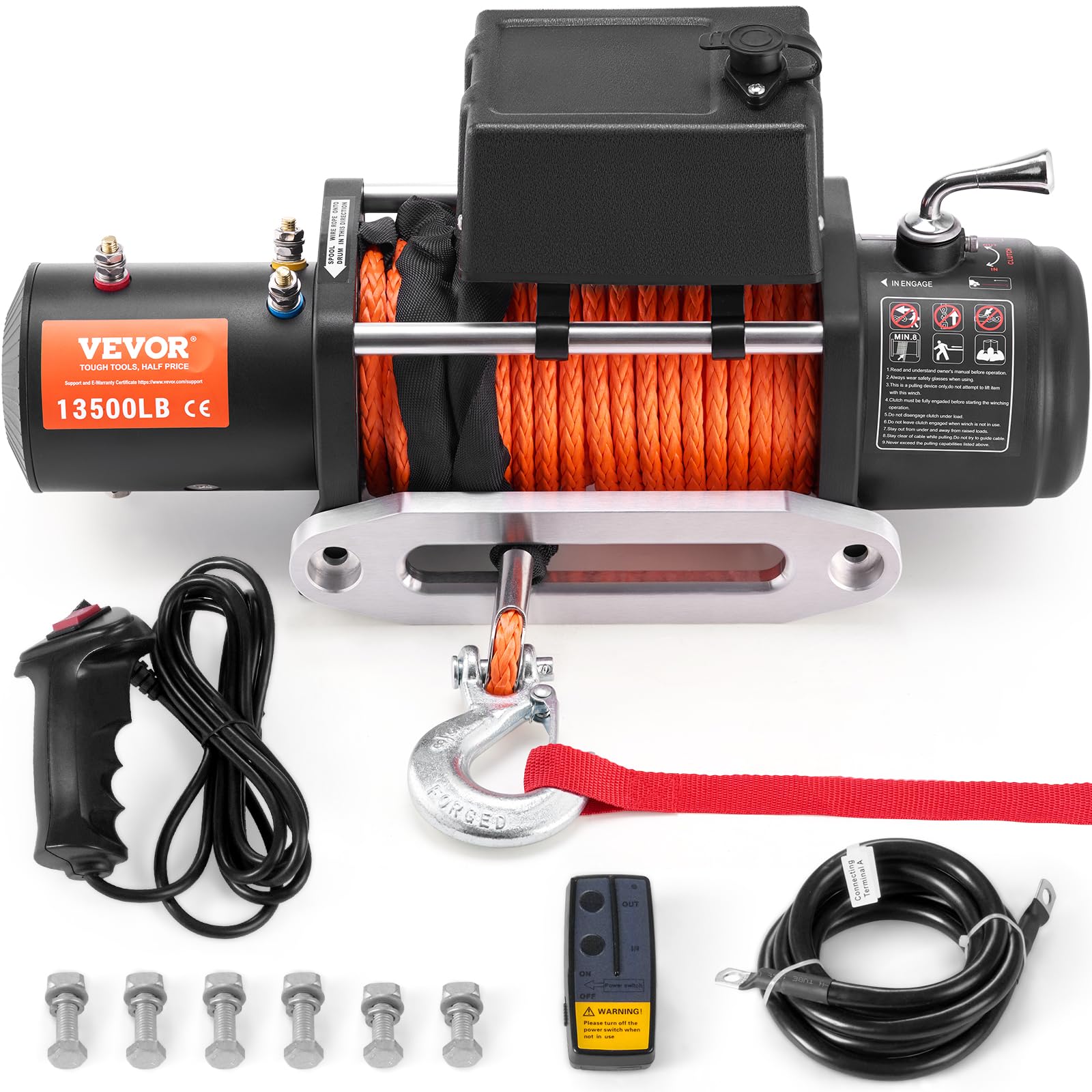 Foto 2 pulgar | Cabrestante Eléctrico Vevor 12 V Dc 6,1 Hp, 13.500 Libras Con Cuerda Sintética - Venta Internacional.