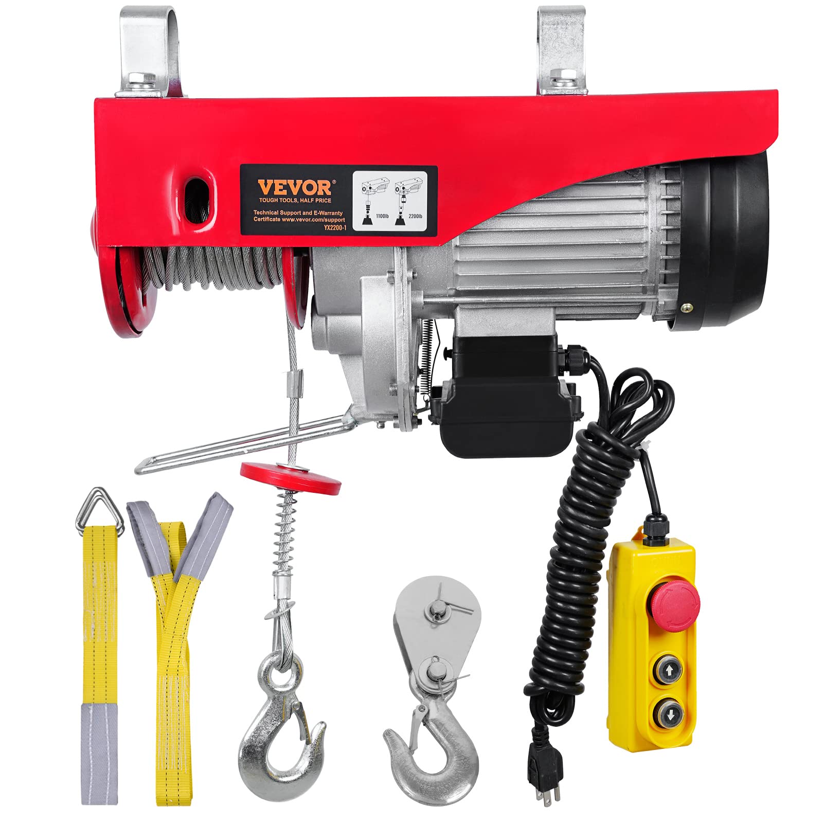 Foto 2 pulgar | Polipasto Eléctrico Vevor De 1000 Kg Con Control Remoto Con Cable De 14 Pies, 110 V - Venta Internacional.