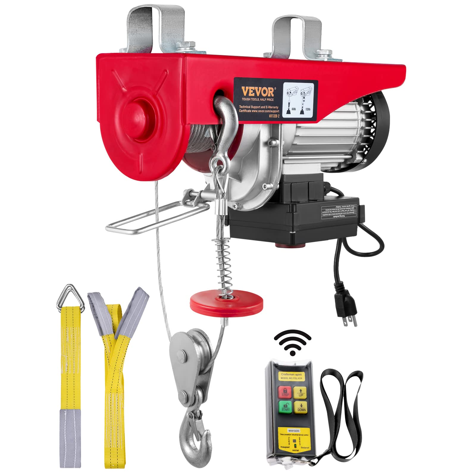 Foto 2 pulgar | Polipasto Eléctrico Inalámbrico Vevor 600 Kg 110 V Con Mando A Distancia - Venta Internacional.