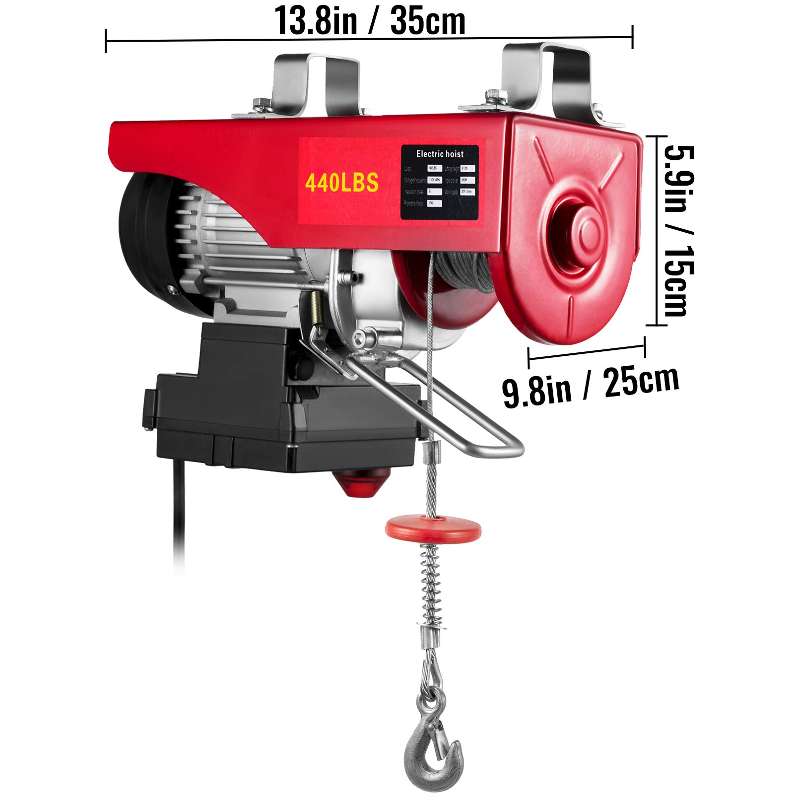 Foto 6 pulgar | Polipasto Eléctrico Vevor 200 Kg/100 Kg 110 V Con Control Remoto Inalámbrico - Venta Internacional.