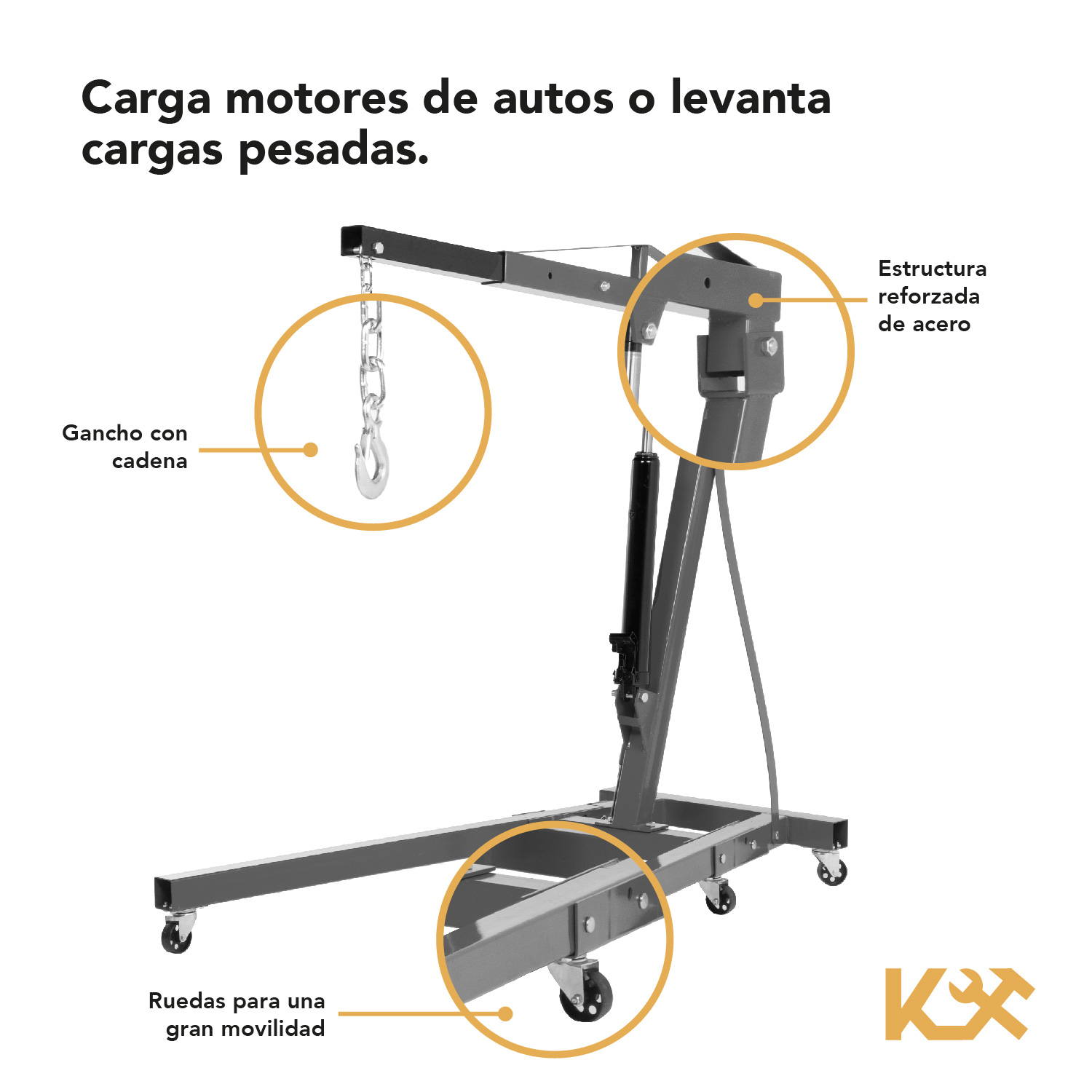 Foto 4 pulgar | Pluma Hidráulica Plegable para Motor Kingsman KMPL2T 2 Ton