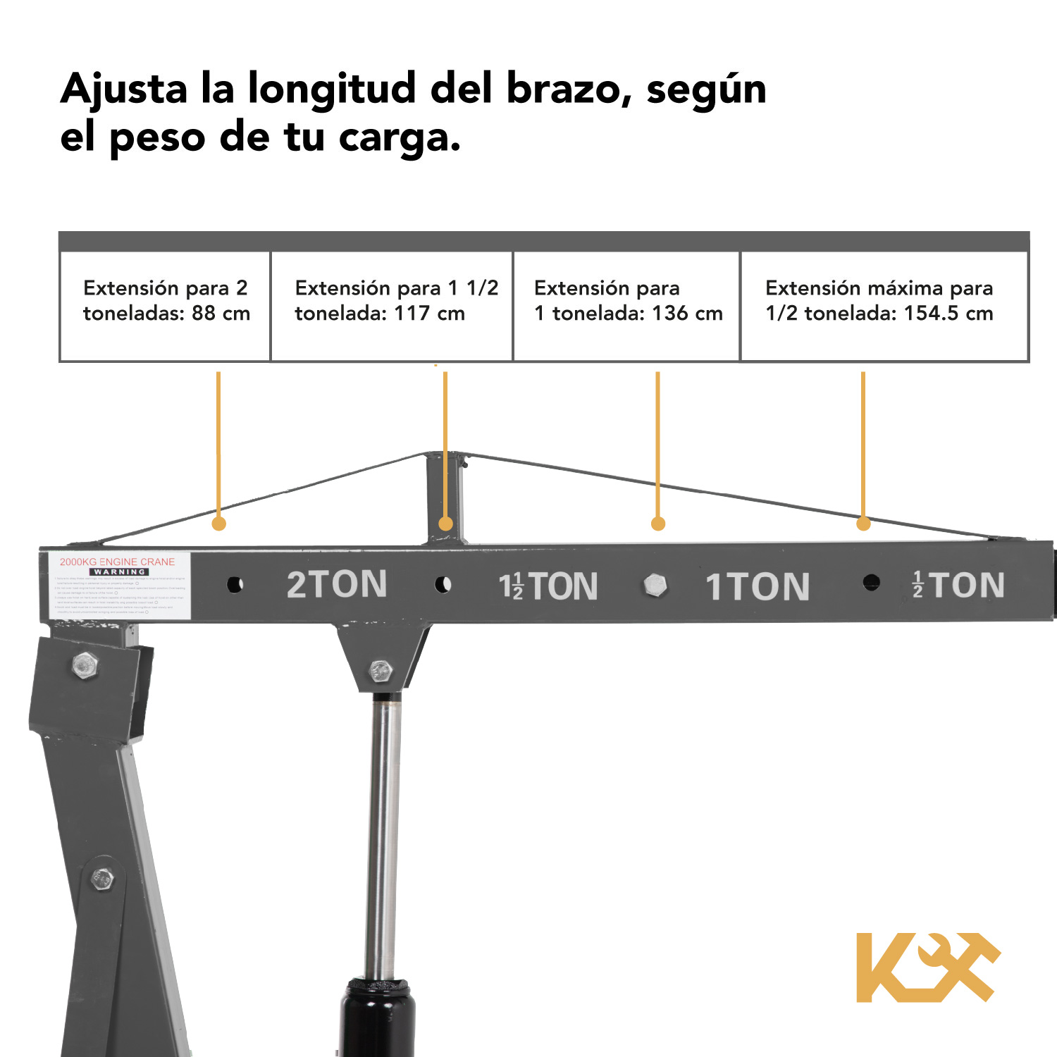 Foto 5 pulgar | Pluma Hidráulica Plegable para Motor Kingsman KMPL2T 2 Ton
