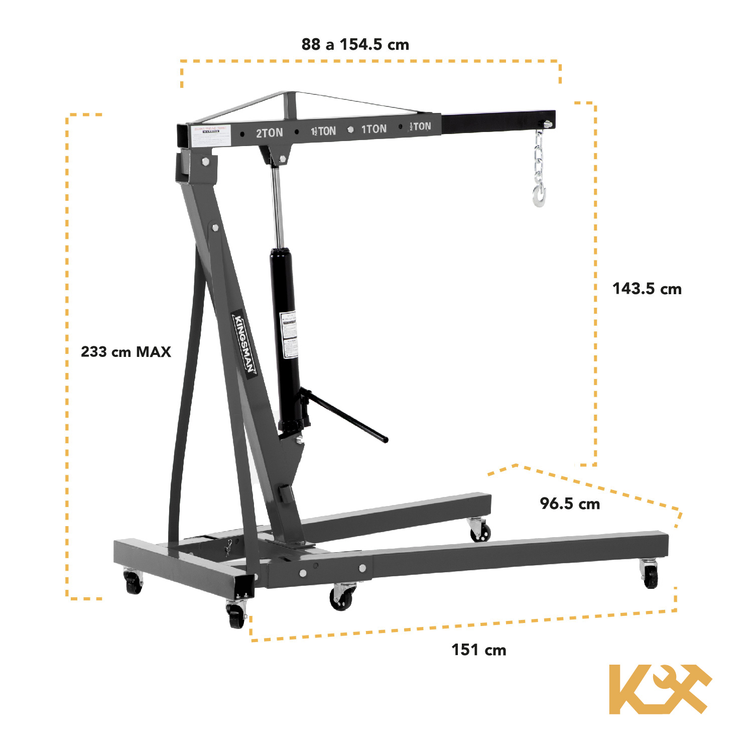 Foto 6 pulgar | Pluma Hidráulica Plegable para Motor Kingsman KMPL2T 2 Ton