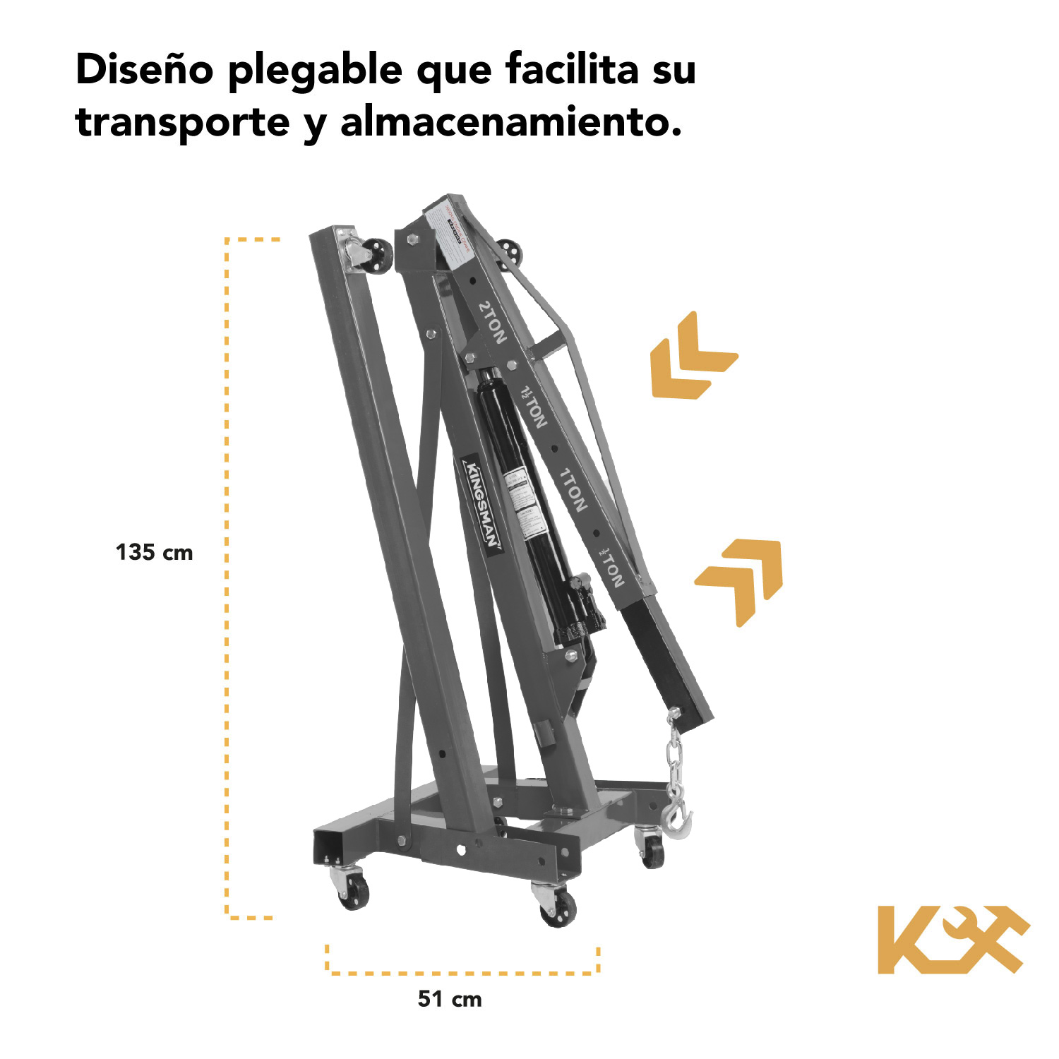 Foto 7 pulgar | Pluma Hidráulica Plegable para Motor Kingsman KMPL2T 2 Ton