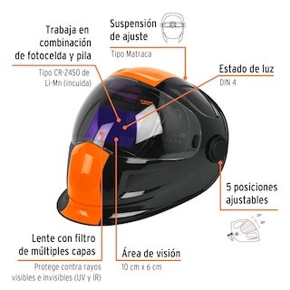 Foto 2 | Careta Digital Truper Expert color Negro para Soldar Sombra 9 a 13